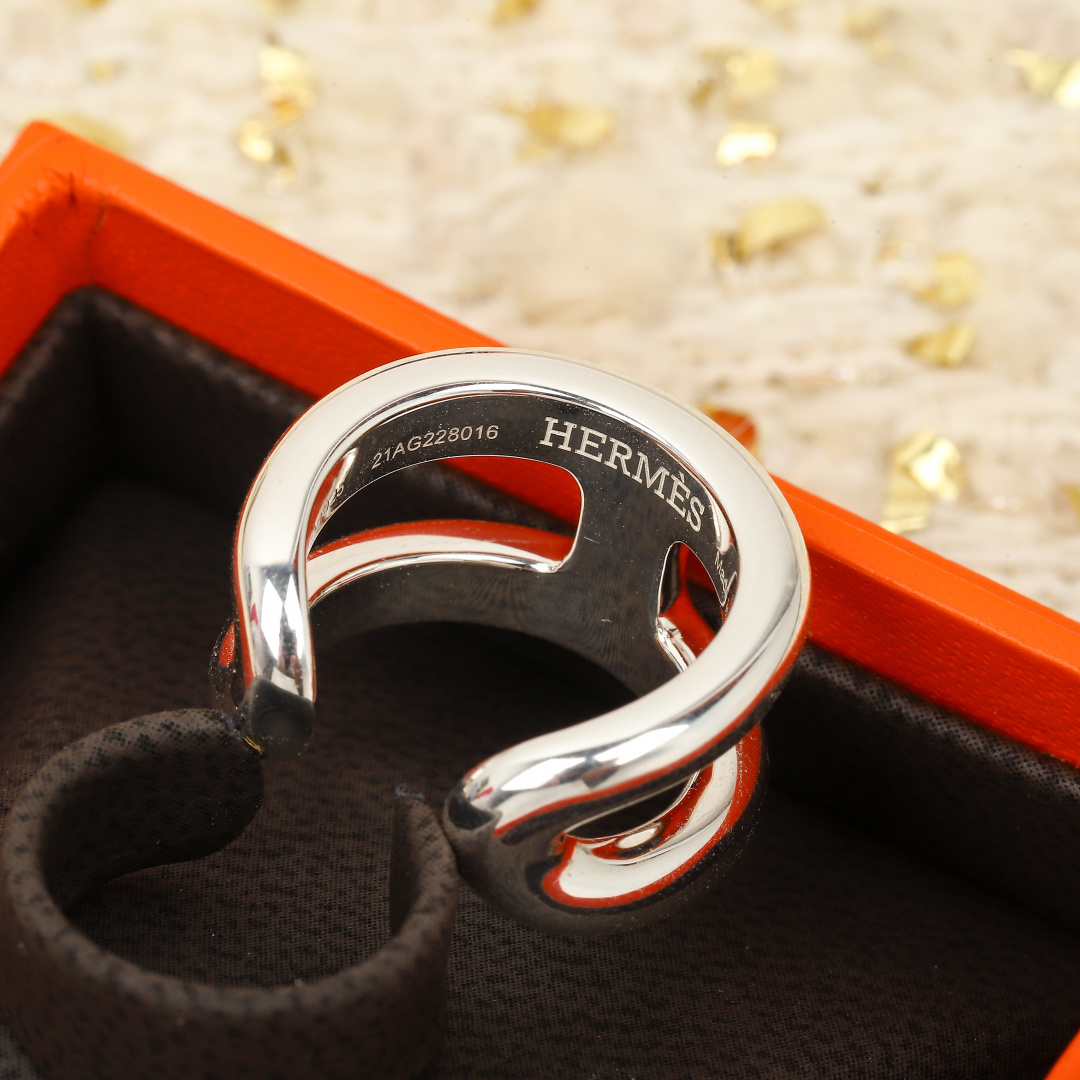【HERMES】エルメス　オスモズ　Osmose small Ring　シルバー