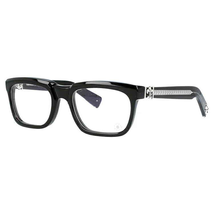 クロムハーツ メガネ 度付き 度なし 伊達メガネ 眼鏡 メガネフレーム CHROME HEARTS レギュラーフィット SEE YOU IN TEA BK 53サイズ スクエア型 ユニセックス メンズ レディース 紫外線 UVカット ラッピング無料