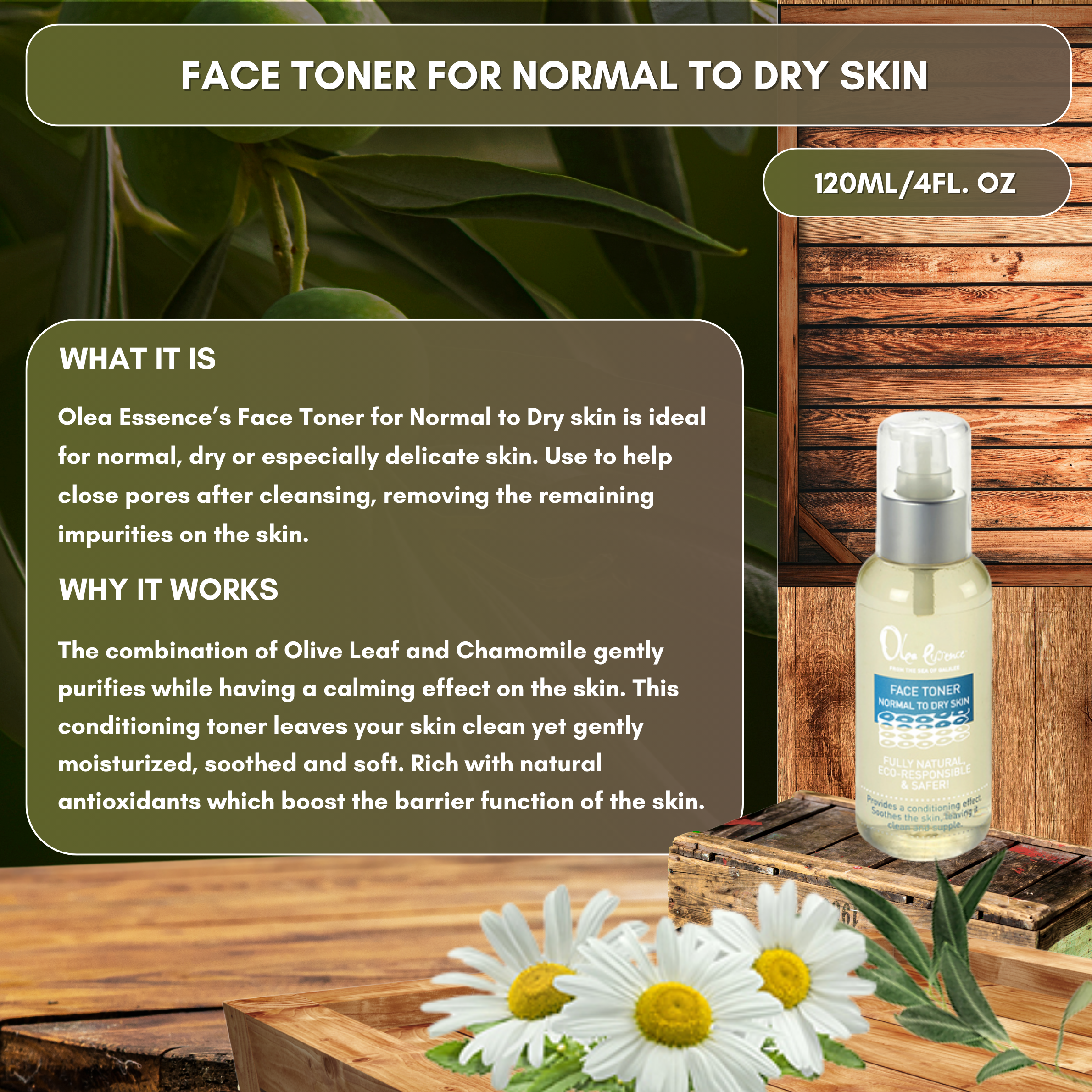 Face Toner for Normal to Dry Skin - 120ml/4 fl oz