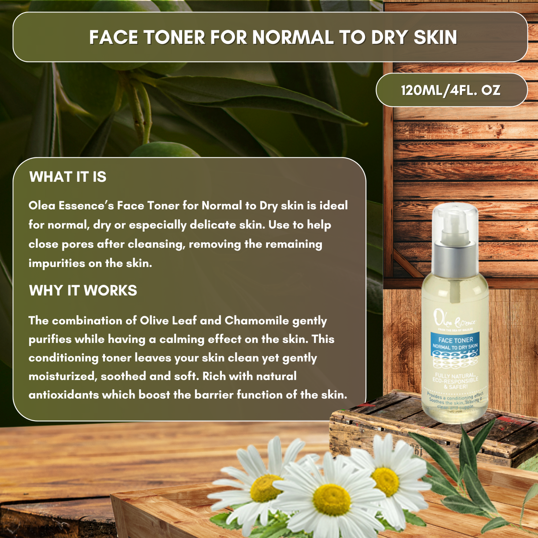 Face Toner for Normal to Dry Skin - 120ml/4 fl oz
