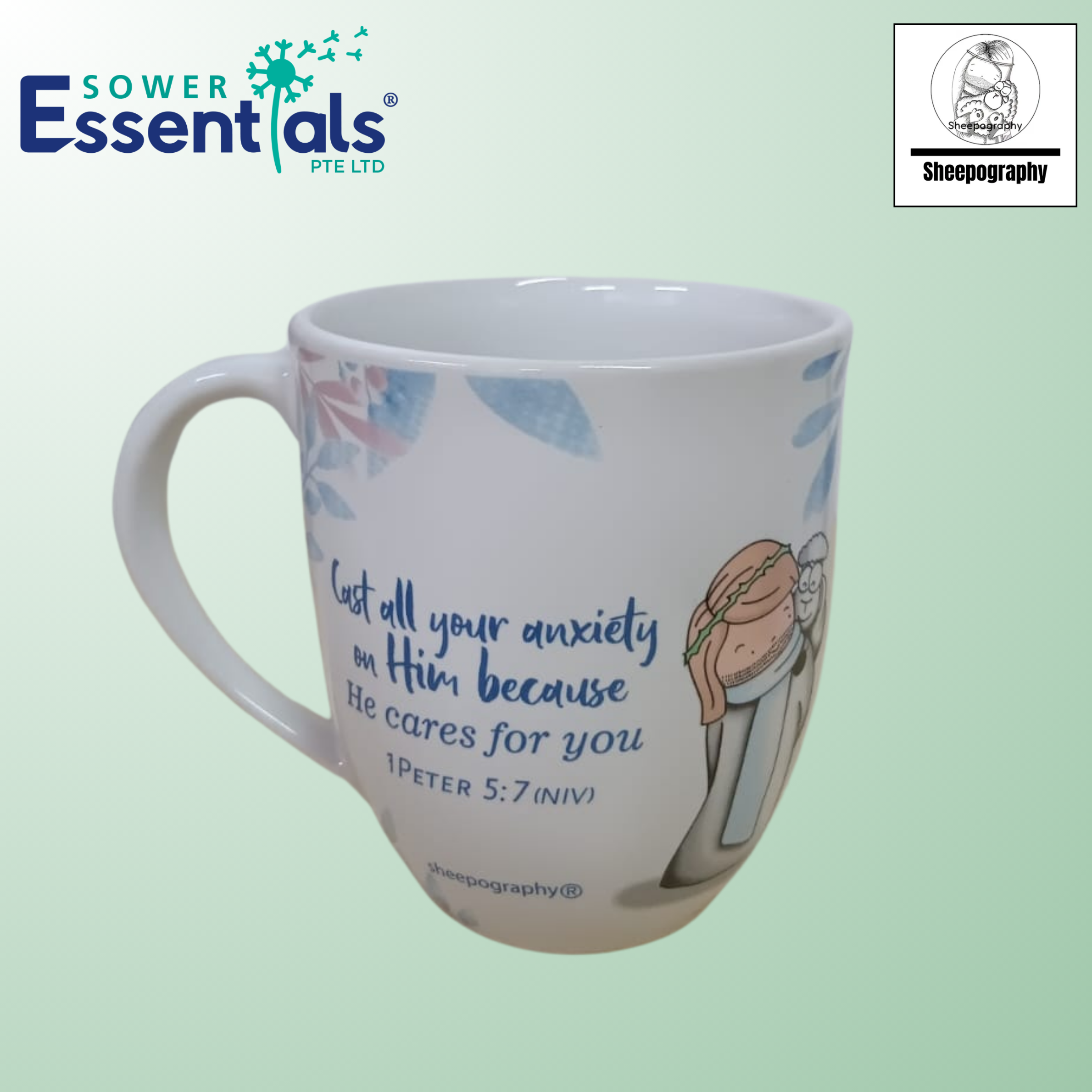 Sheepography Mug - 1 Peter 5:7