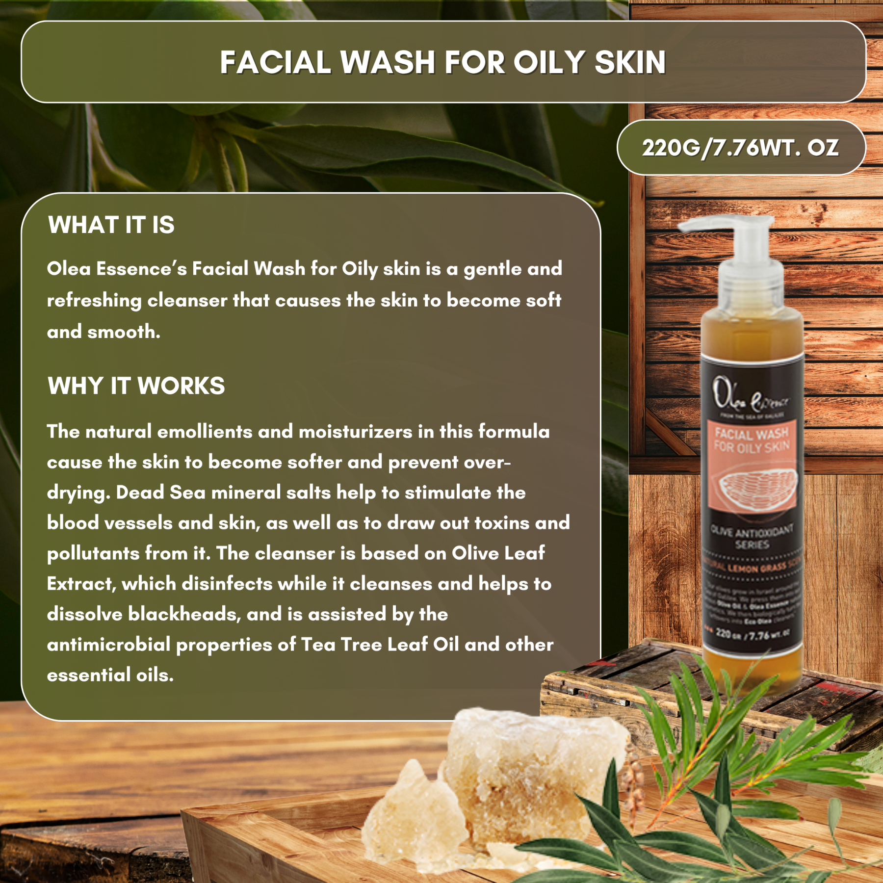 Facial Wash for Oily Skin - 220g/7.76 wt oz