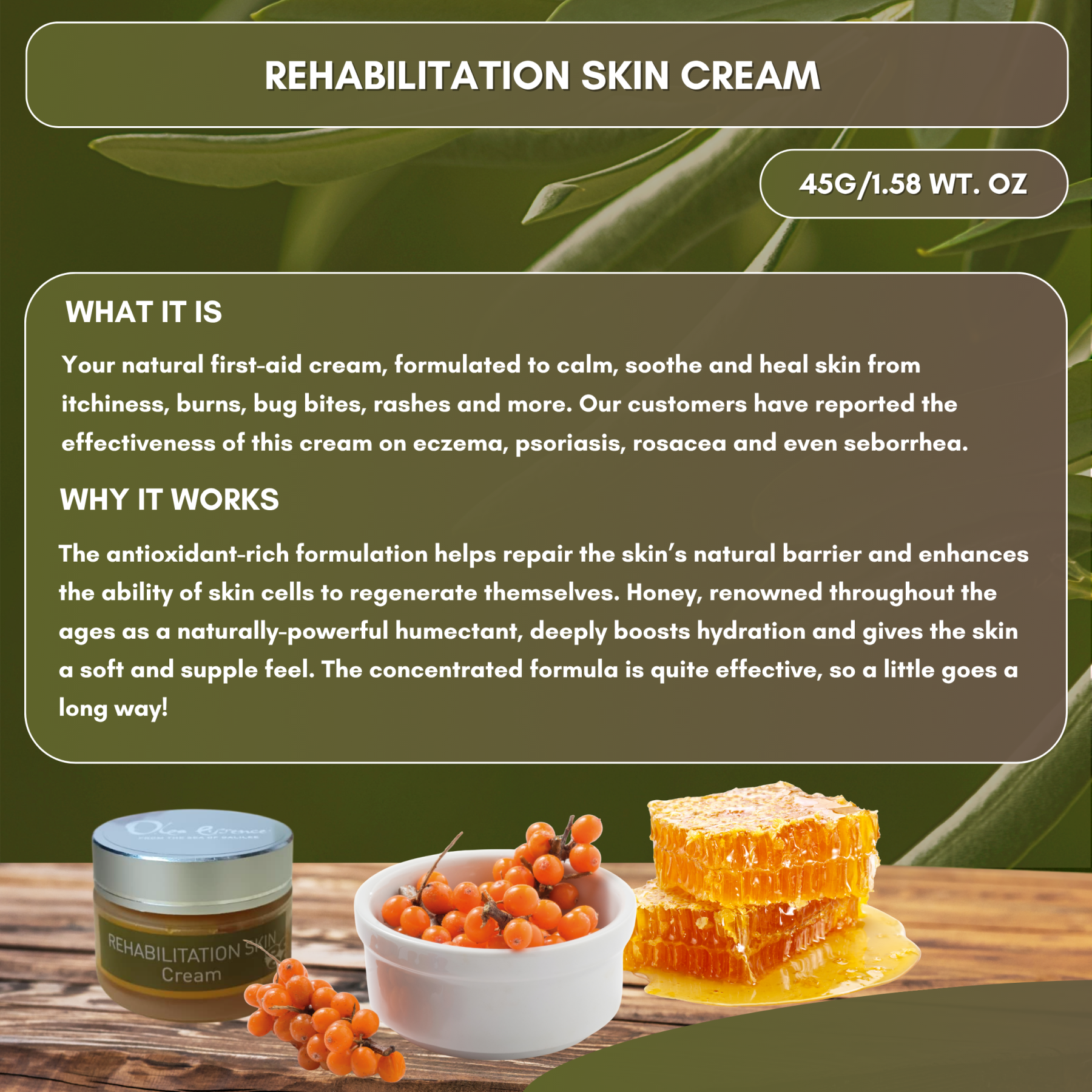 Olea Essence - Rehabilitation Skin Cream (45g/1.58 wt oz)