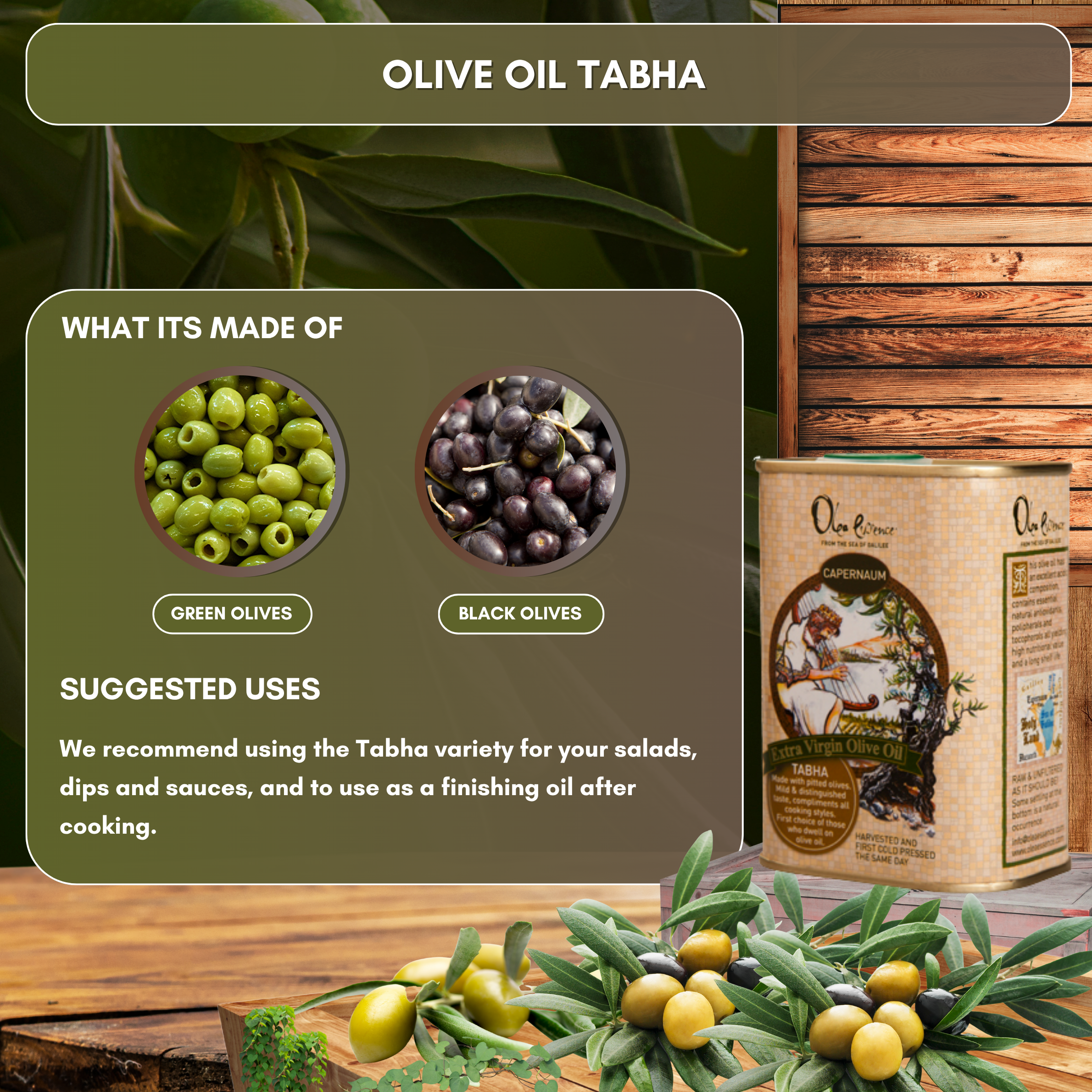 Tabha (Gold Seal) Extra Virgin Olive Oil - Can - 400mL/13.5oz