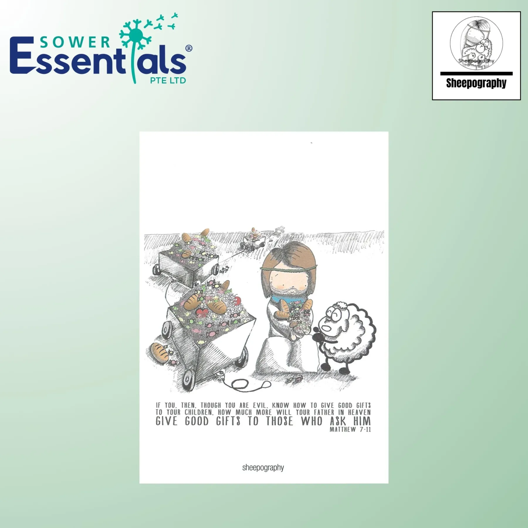 Sheepography Card - Matthew 7:11