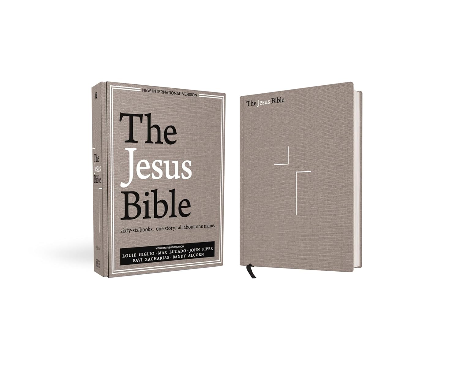 The Jesus Bible, NIV Edition, Cloth Over Board, Gray Linen