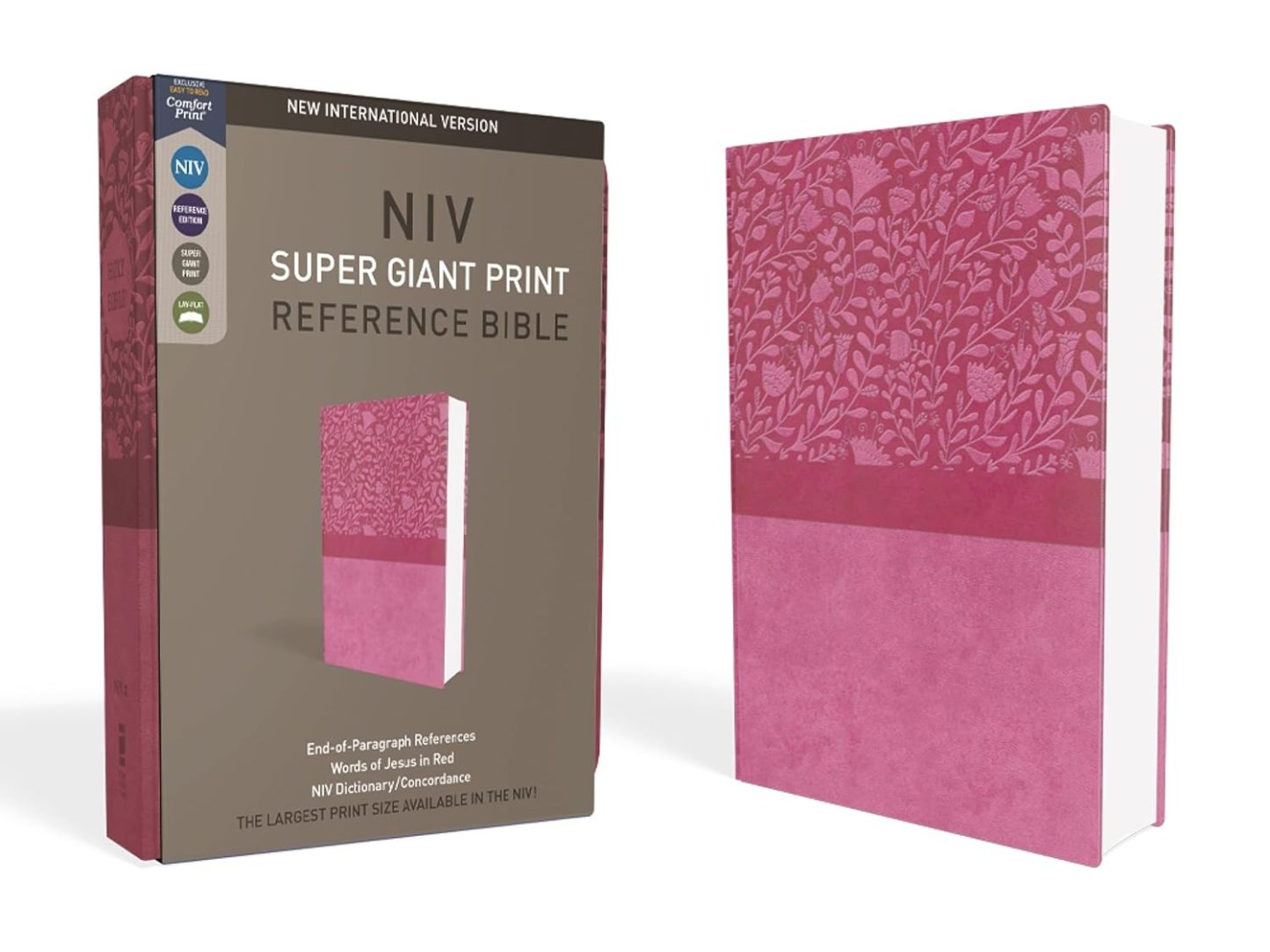 NIV Super Giant Print Ref Bible, Leathersoft, Pink