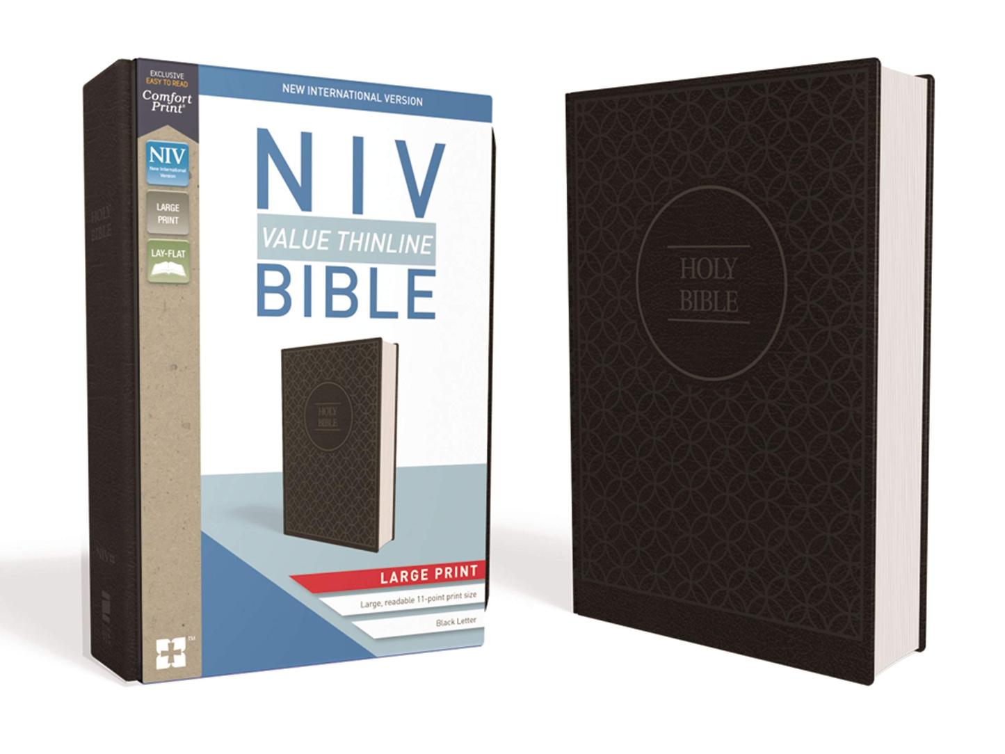 NIV Value Thinline Bible Leathersoft, Charcoal/Black