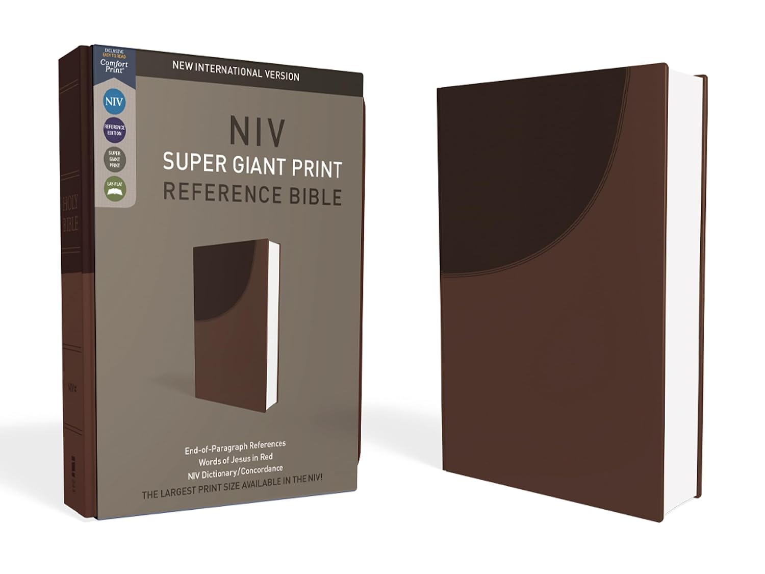 NIV Super Giant Print Ref Bible, Leathersoft, Chocolate