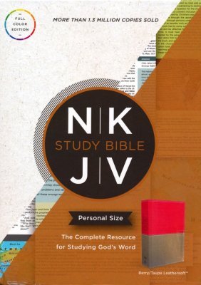 NKJV Study Bible, Personal Size, Imitation Leather, Pink/Gray