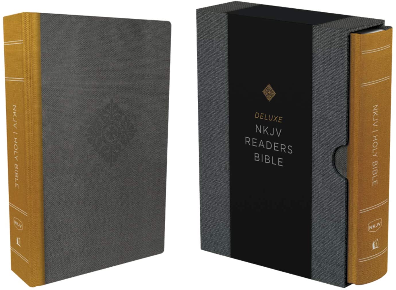NKJV, DeLuxe Readers Bible, Yellow/Gray