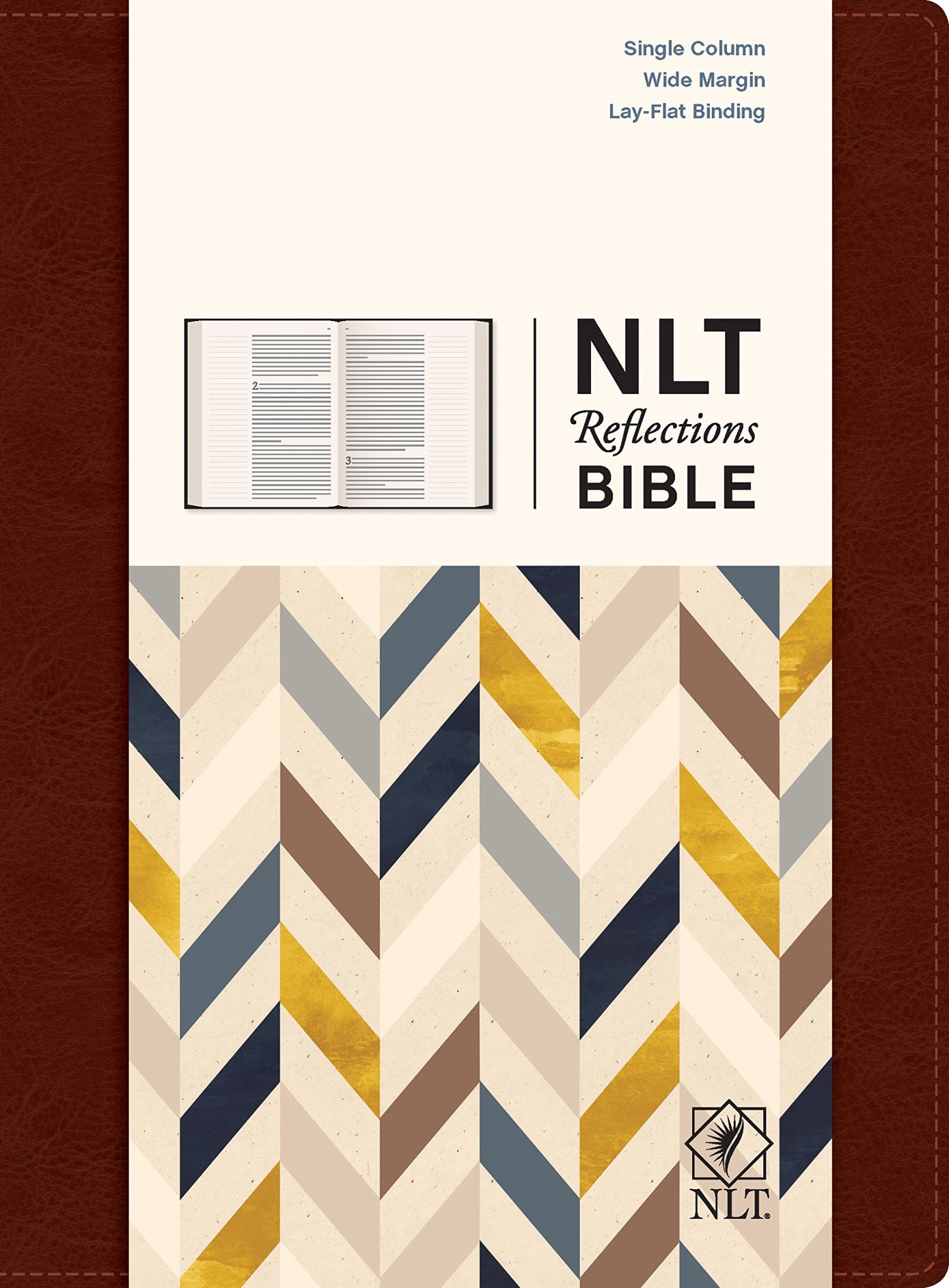 NLT Reflections Bible LeatherLike Hardcover, Mahogany Brown