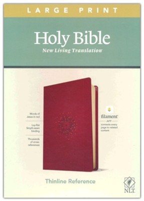 NLT Thinline Reference Bible, Filament Enabled Ed., Large Print Leatherlike, Aurora Cranberry
