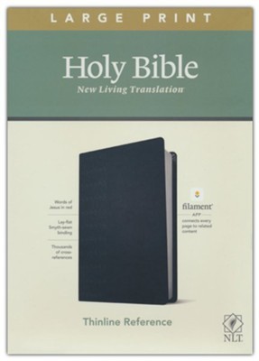 NLT Thinline Reference Bible, Filament Enabled Ed., Large Print Leatherlike, Cross Grip Black