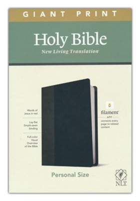NLT Thinline Reference Bible, Filament Enabled Ed., Personal Size. Giant Print Leatherlike, Black/Onyx