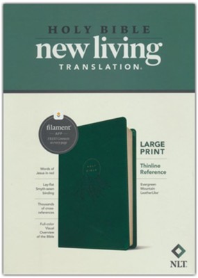 NLT Thinline Reference Bible, Filament Enabled Ed., Large Print Leatherlike, Evergreen Mountain