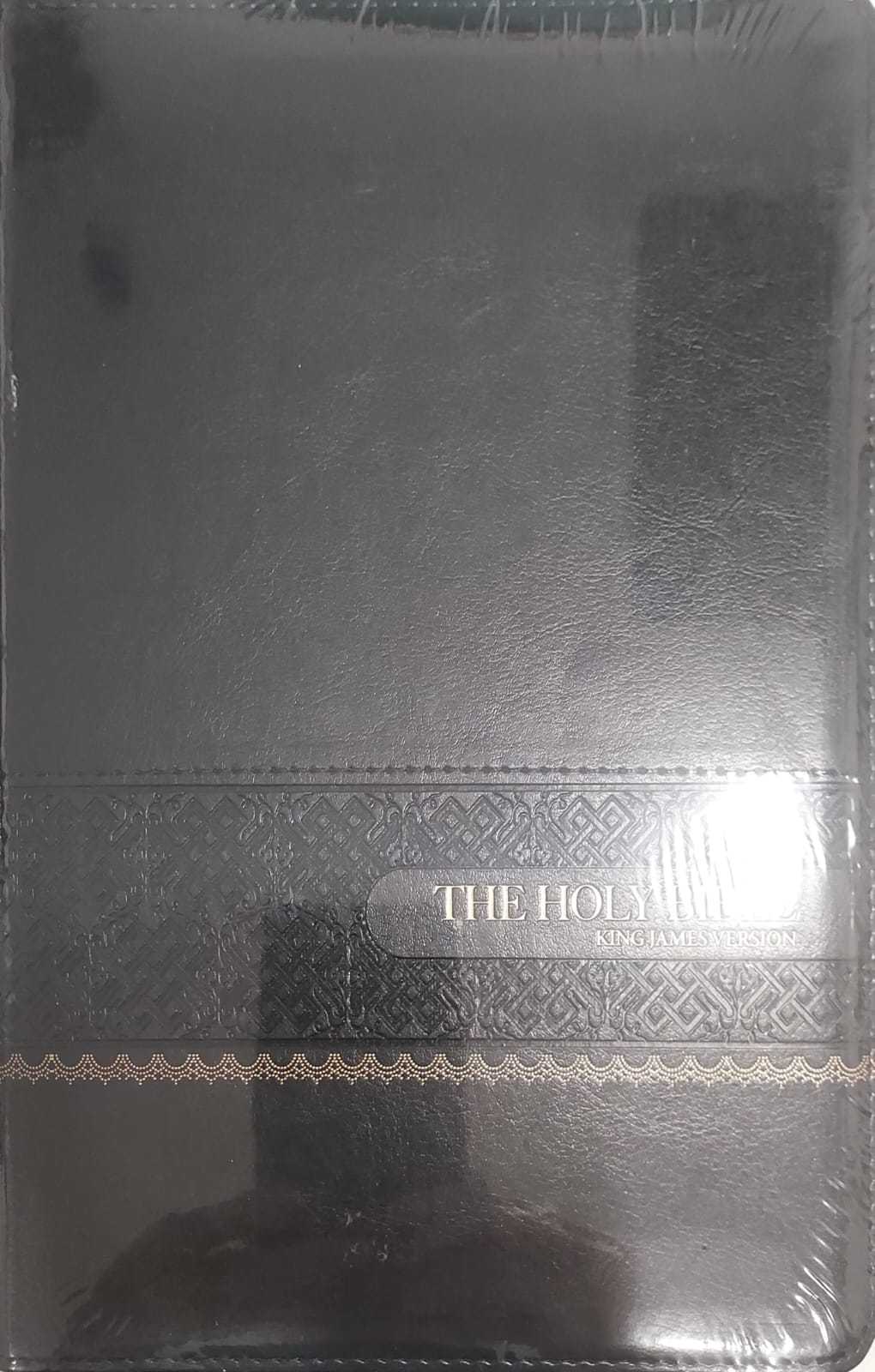 KJV85 (WJR) Large Print Black LeatherSoft With Red Letter Edition and Brown Sprayed Edge