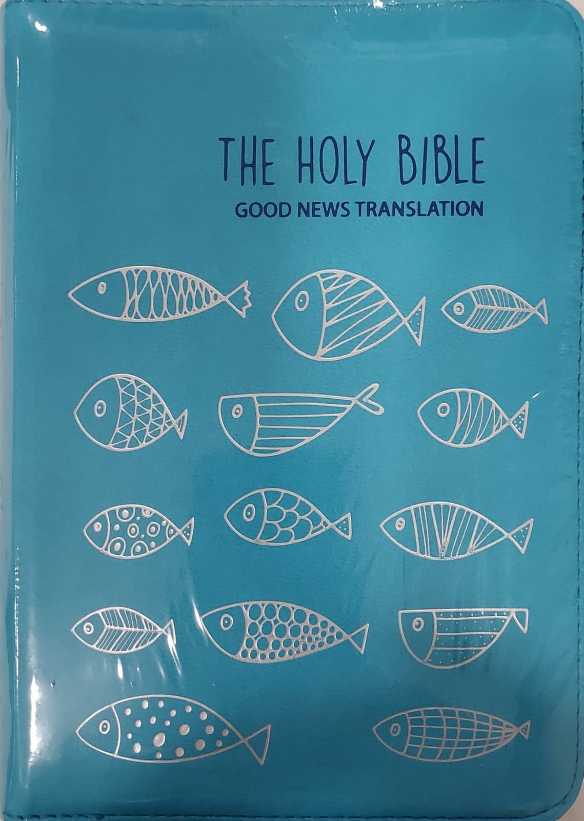 GNTDC035CZ Holy Bible Zip Light Blue Fisher (Catholic)