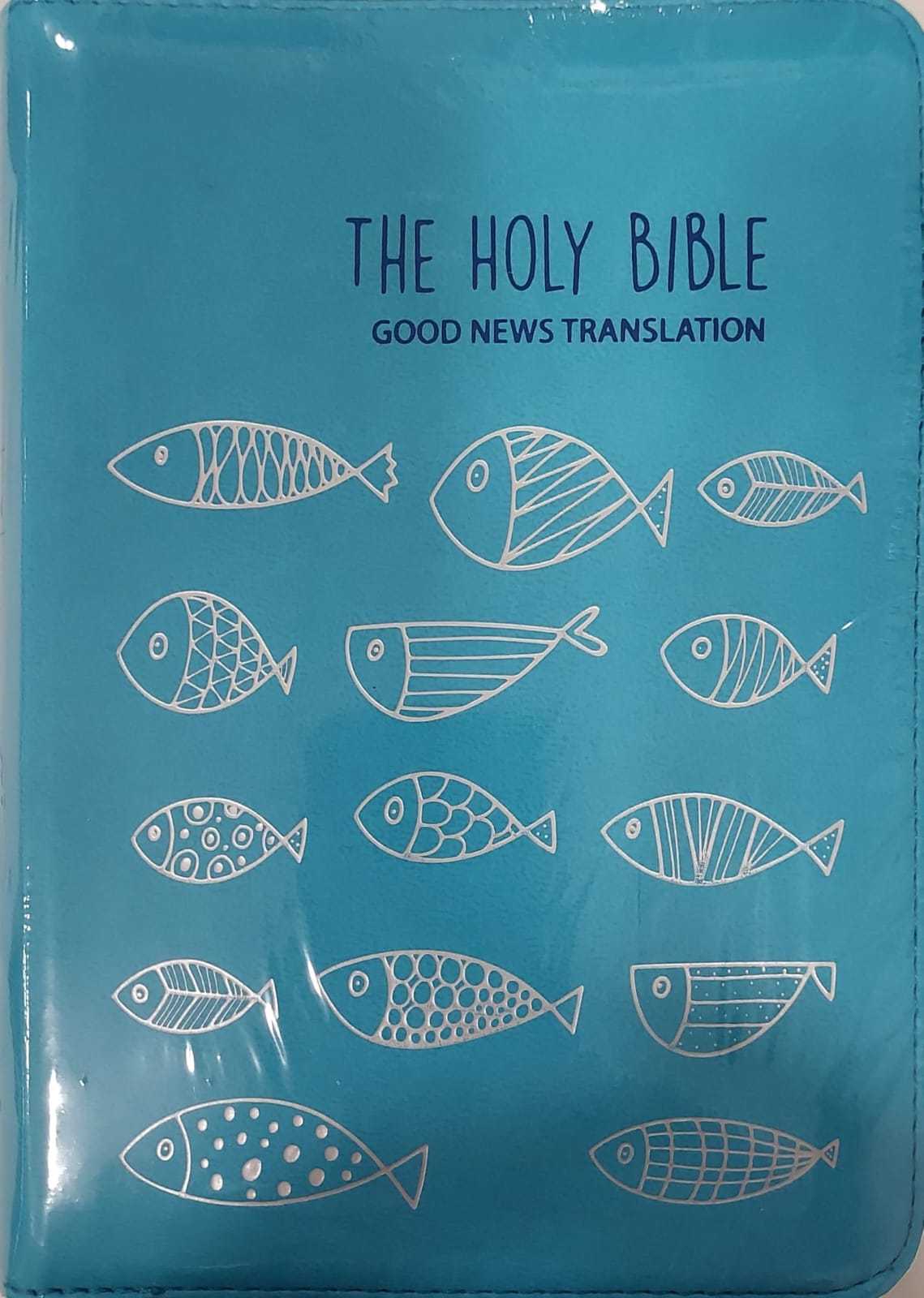 GNTDC035CZ Holy Bible Zip Light Blue Fisher (Catholic)