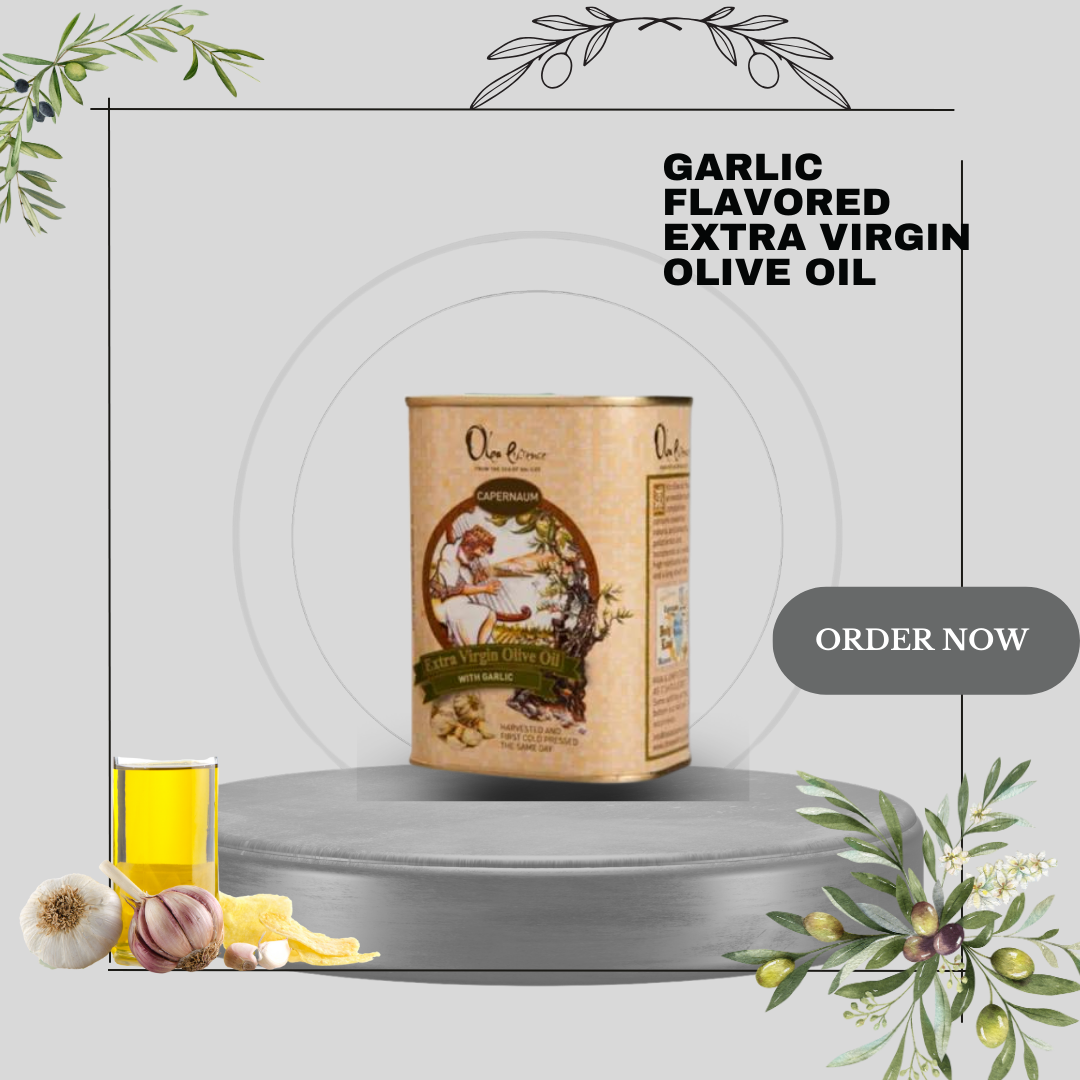 Garlic Flavored Extra Virgin Olive Oil - can - 400ml/13.5 oz