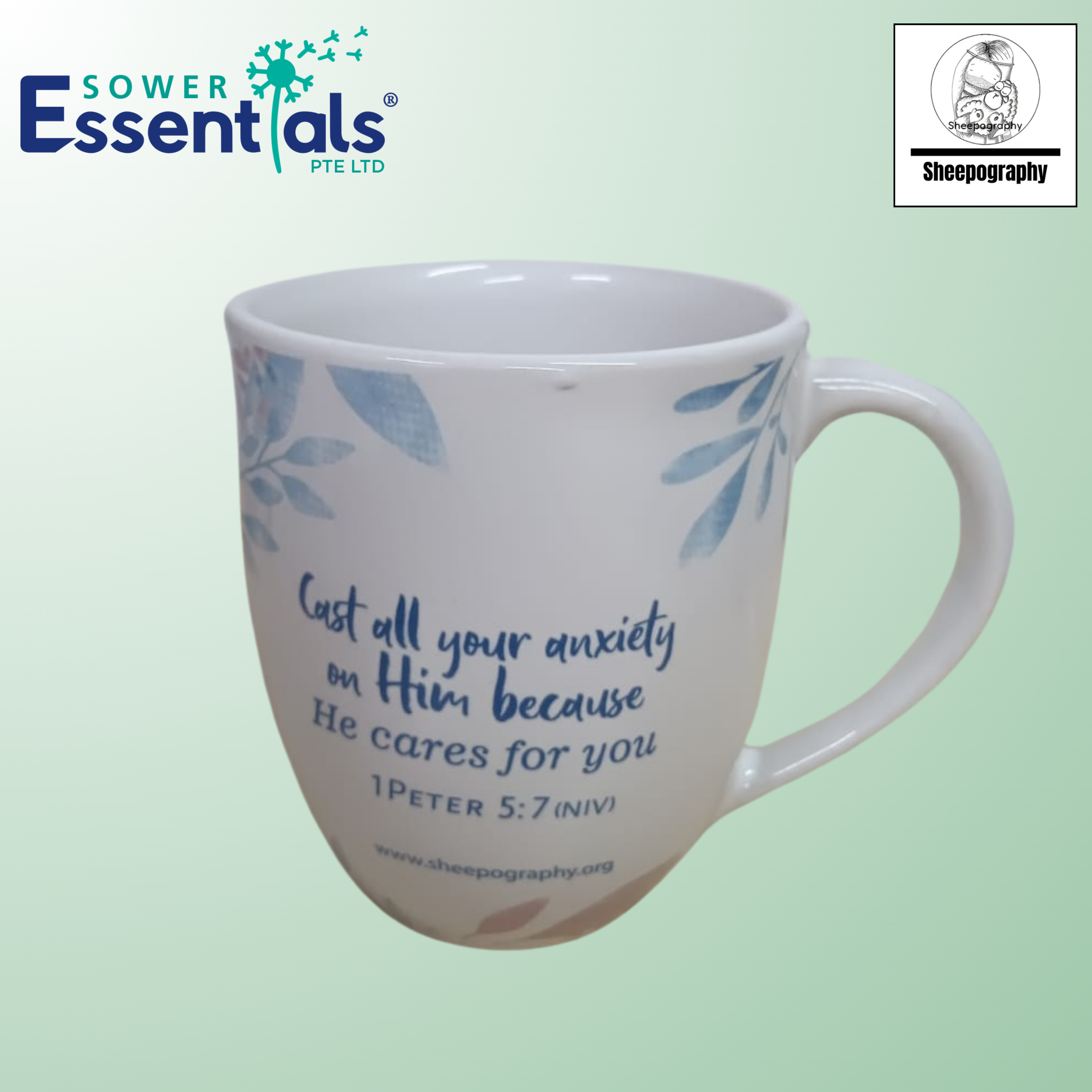 Sheepography Mug - 1 Peter 5:7