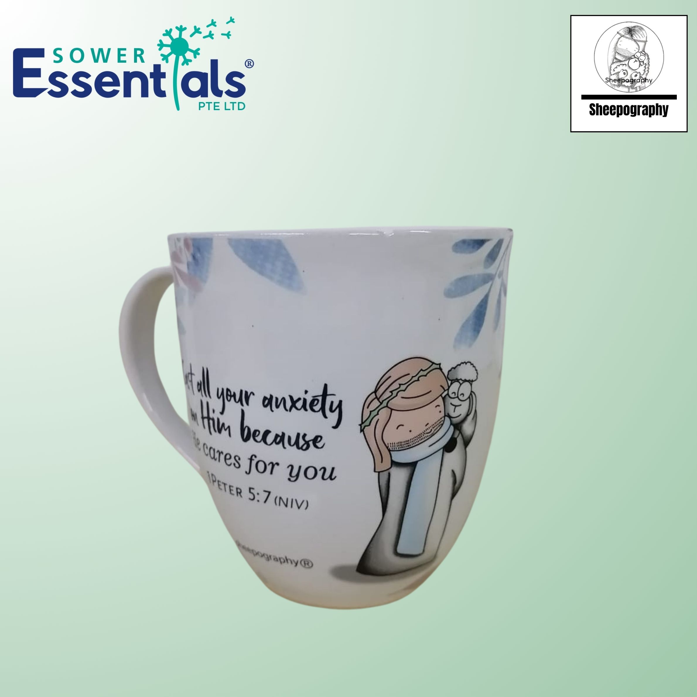 Sheepography Mug Design 2 (1 Peter 5:7)