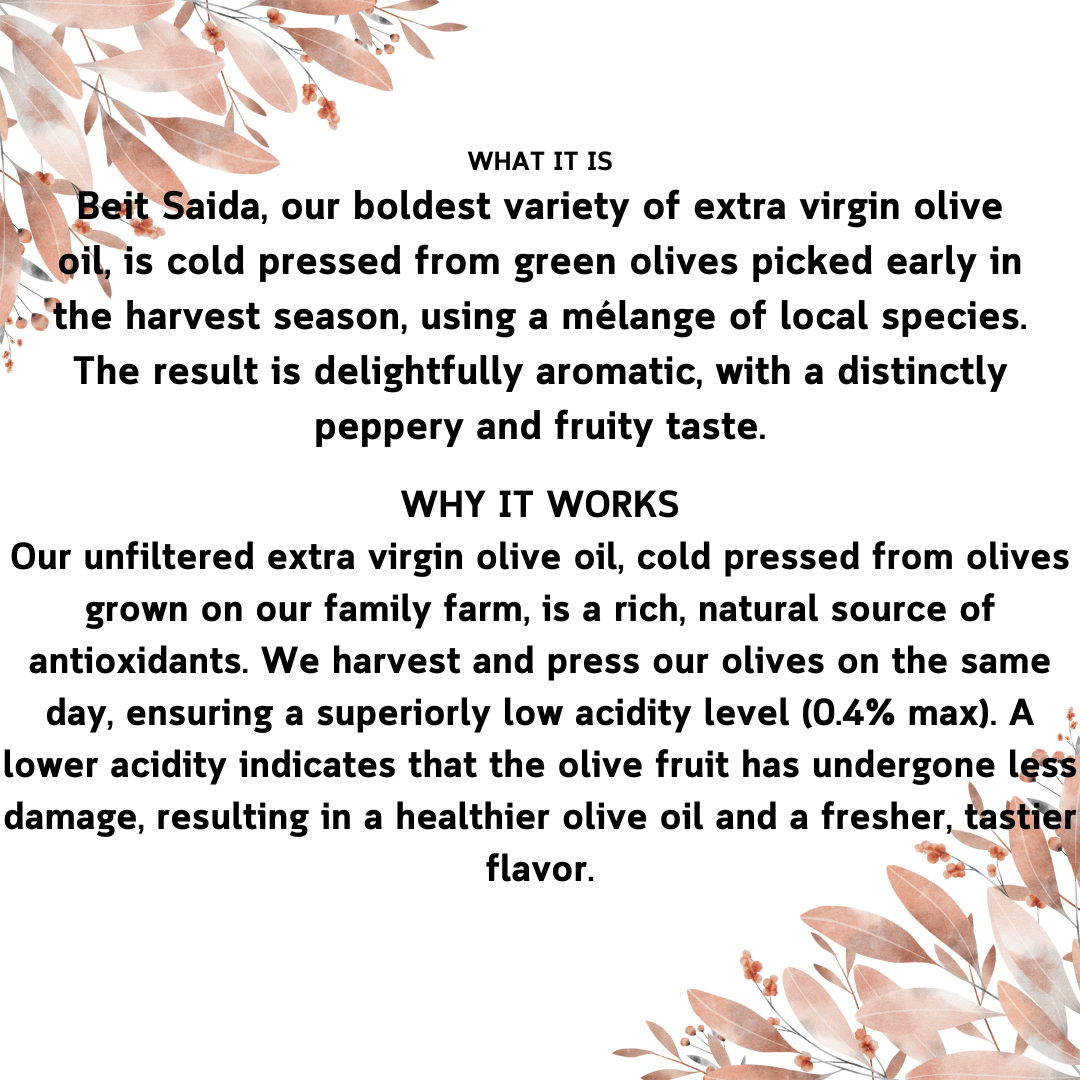Beit Saida (Green Seal) Extra Virgin Olive Oil - can - 400ml/13.5 oz