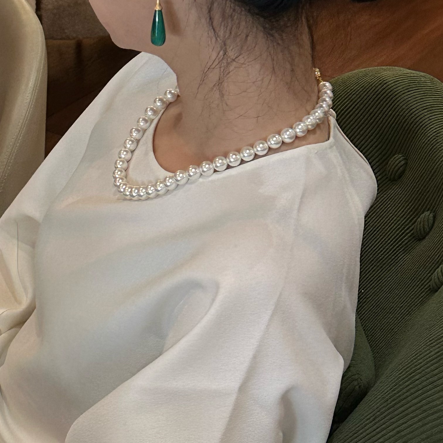 施家白色珍珠 / 高級感項鍊 / 法式輕奢質感 | 優雅穿搭-P&N 珠寶