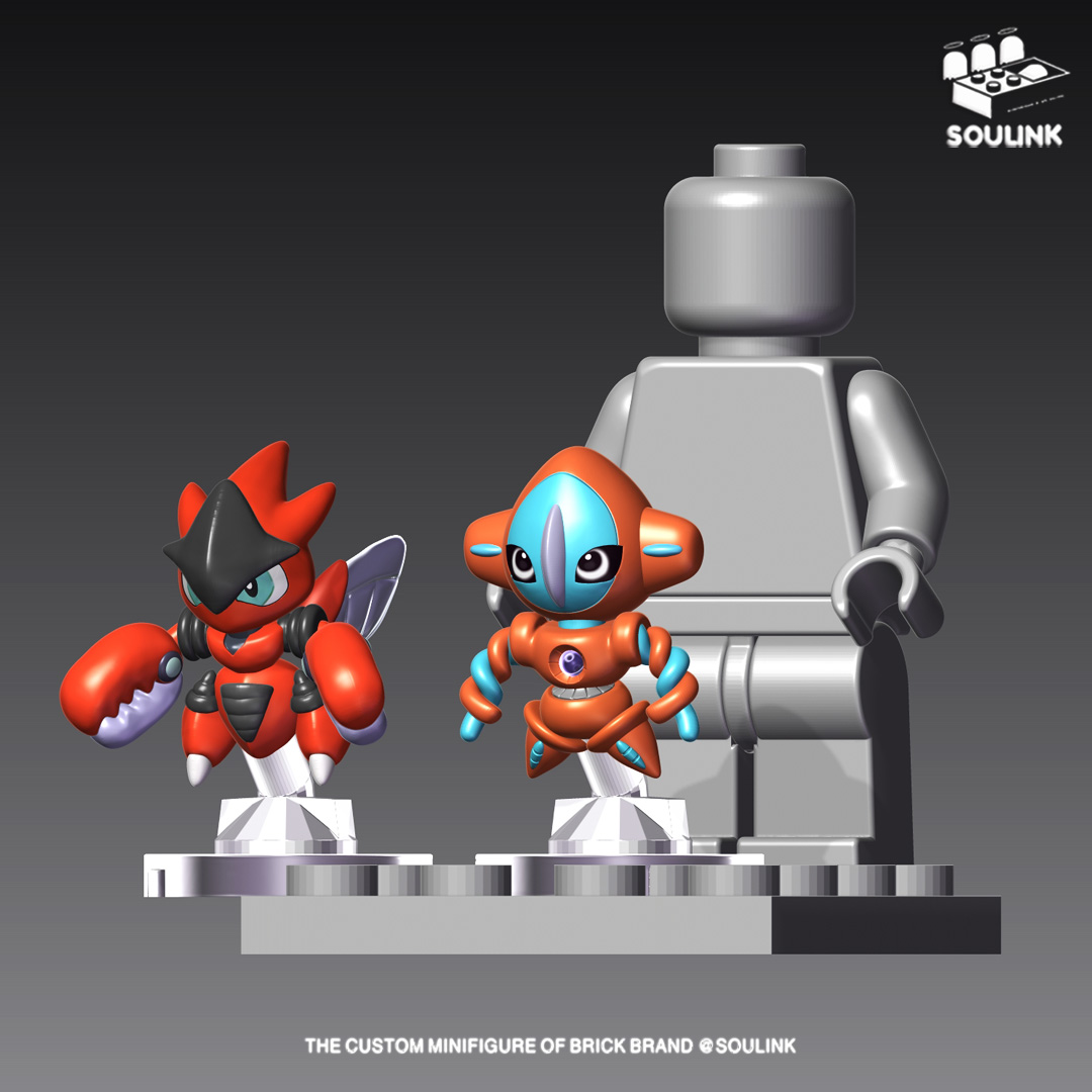Soulink ：Pokémon accessories mythical beast doll series --mega Scizor+Deoxys Pre-sale
