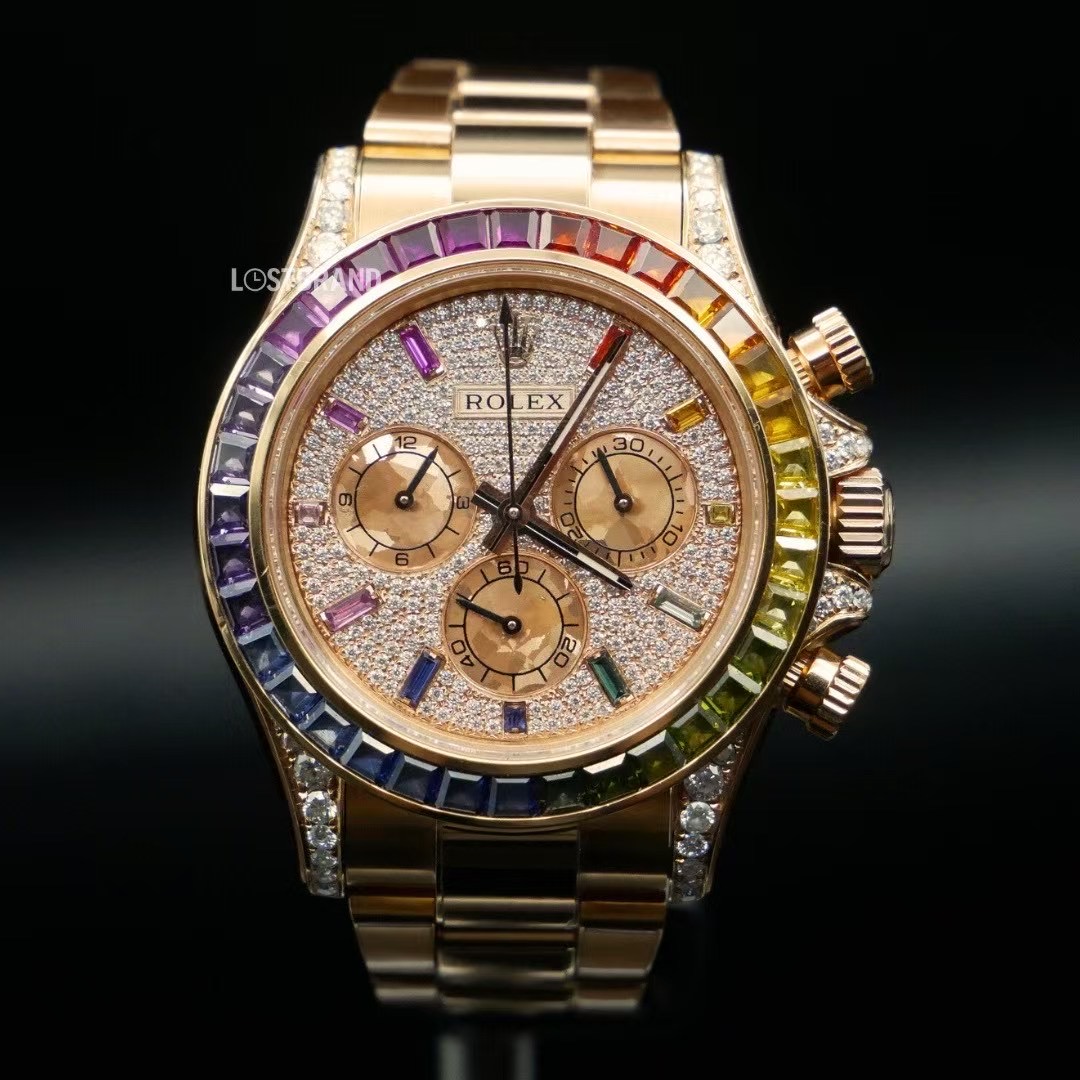 劳力士【配重版】玫瑰金 彩虹圈迪通拿 RolexDaytona 116595RBOW