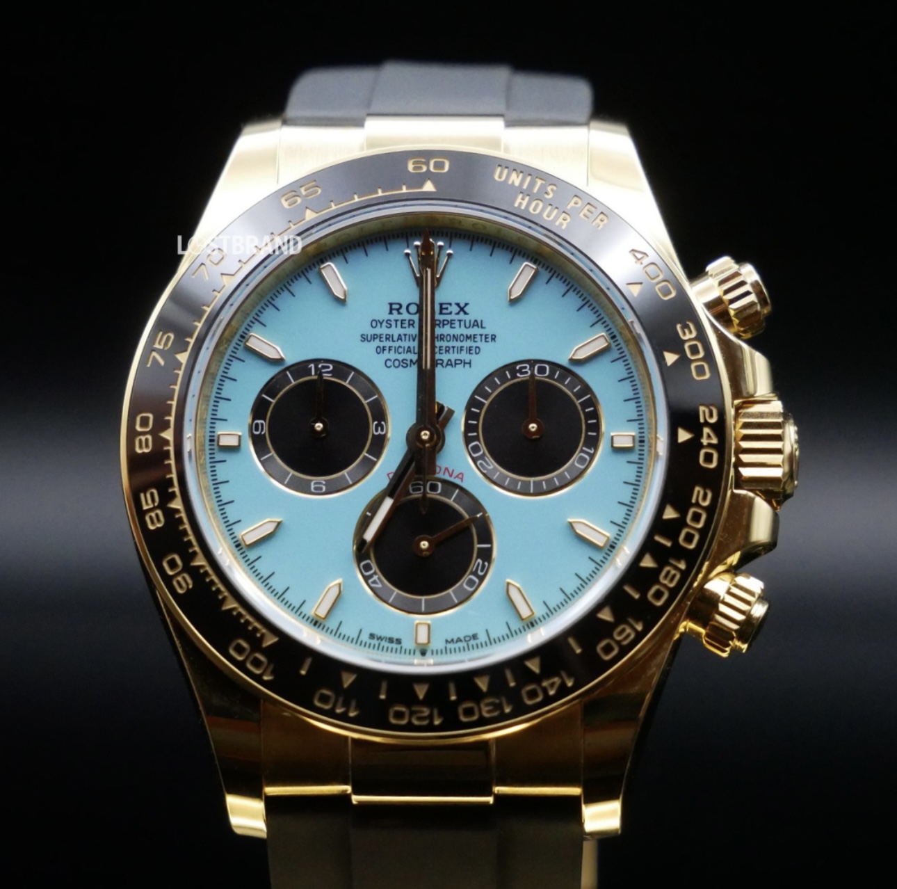 Daytona『2025新款』【配重版】绿松石 蓝面金 迪通拿矽胶表带 126518LN