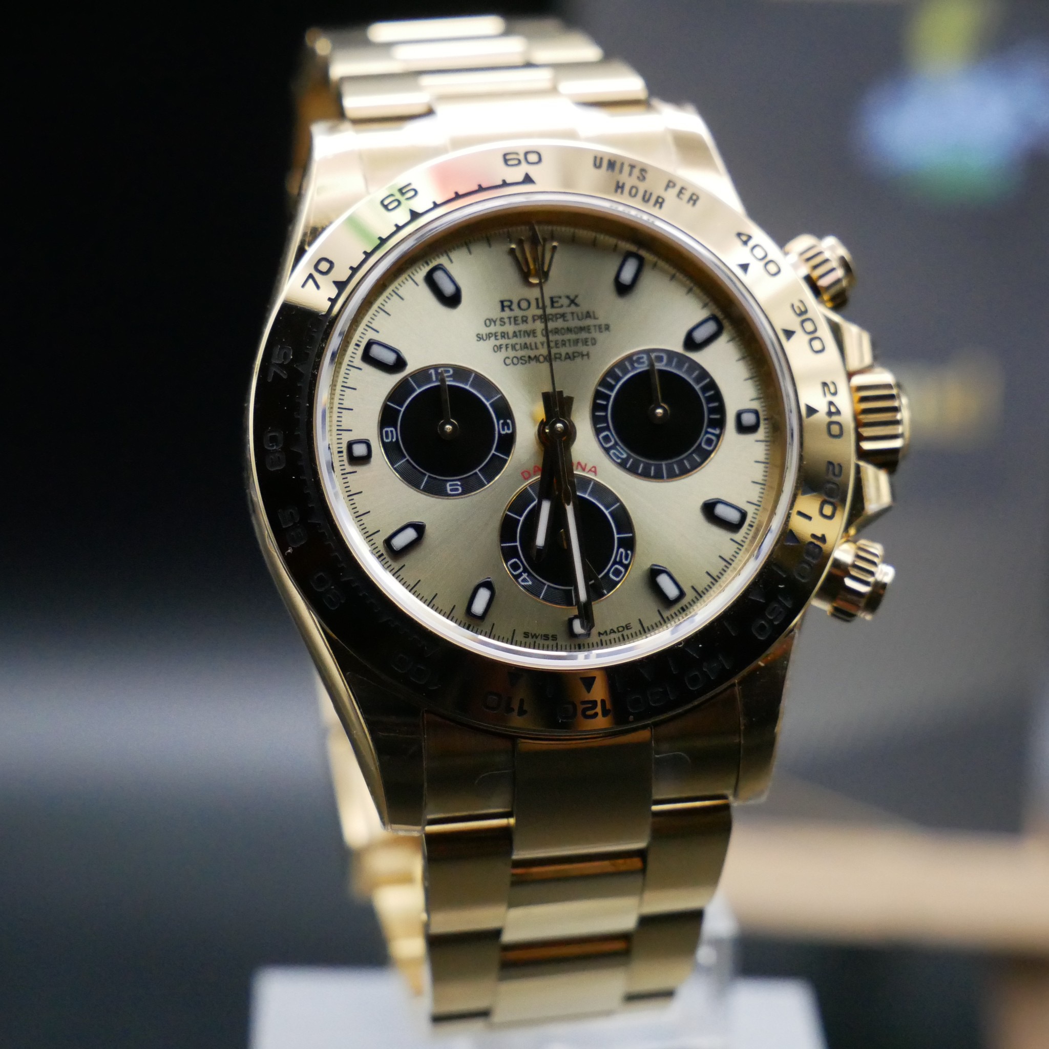 劳力士迪通拿 余文乐116508-0014香槟金钢带