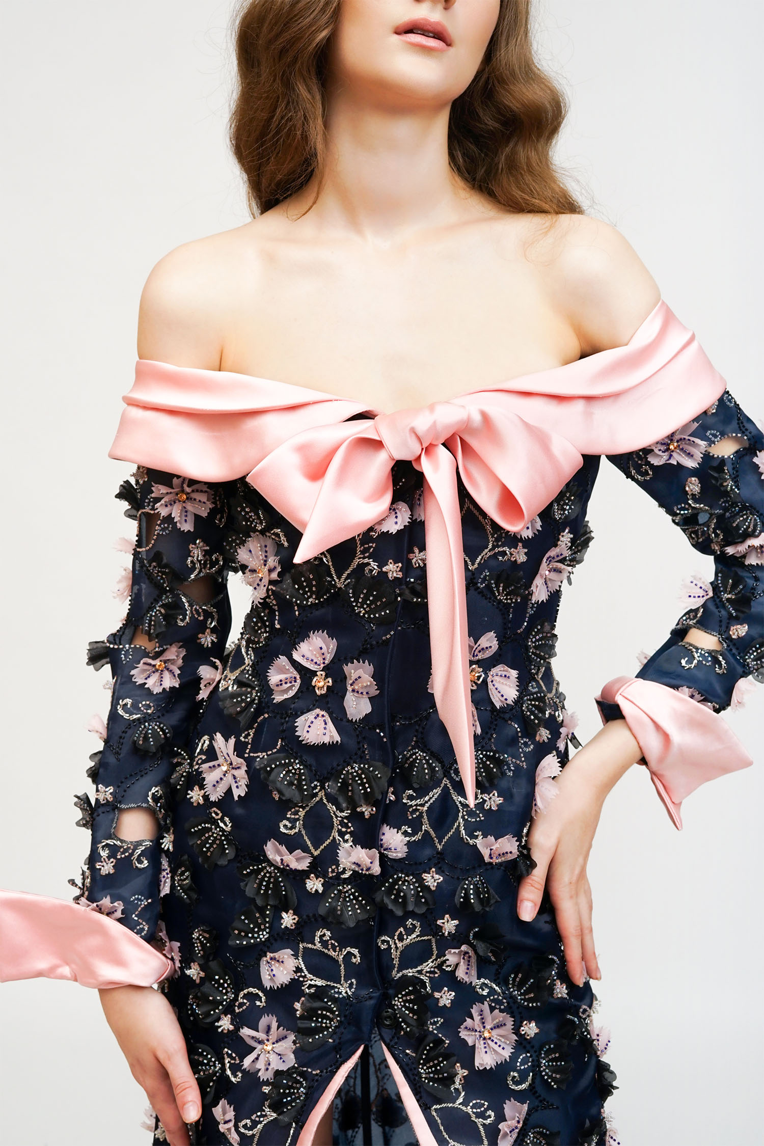 Cuira Long Dress - Navy