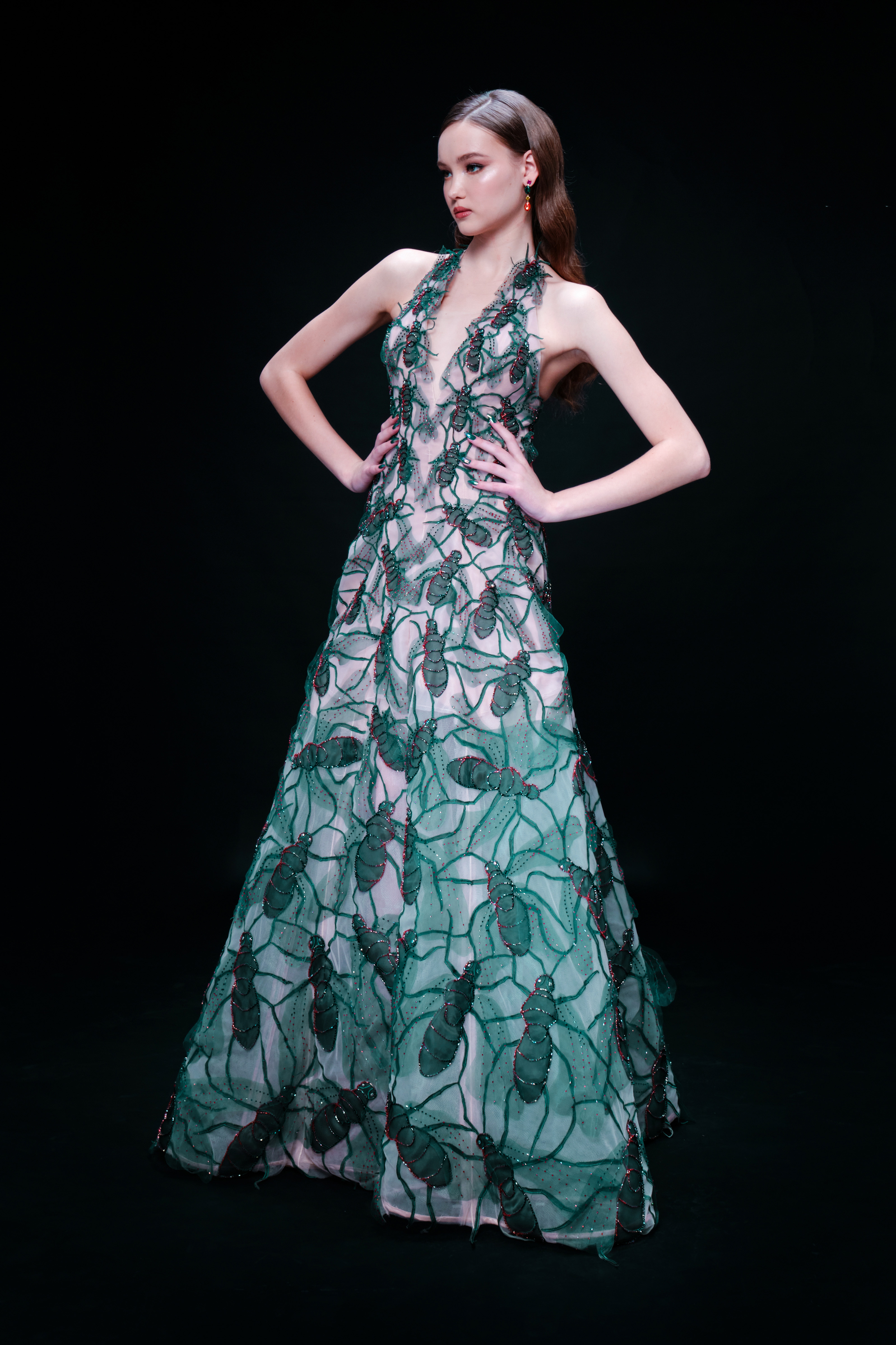 Diptella Dress - Dark Green