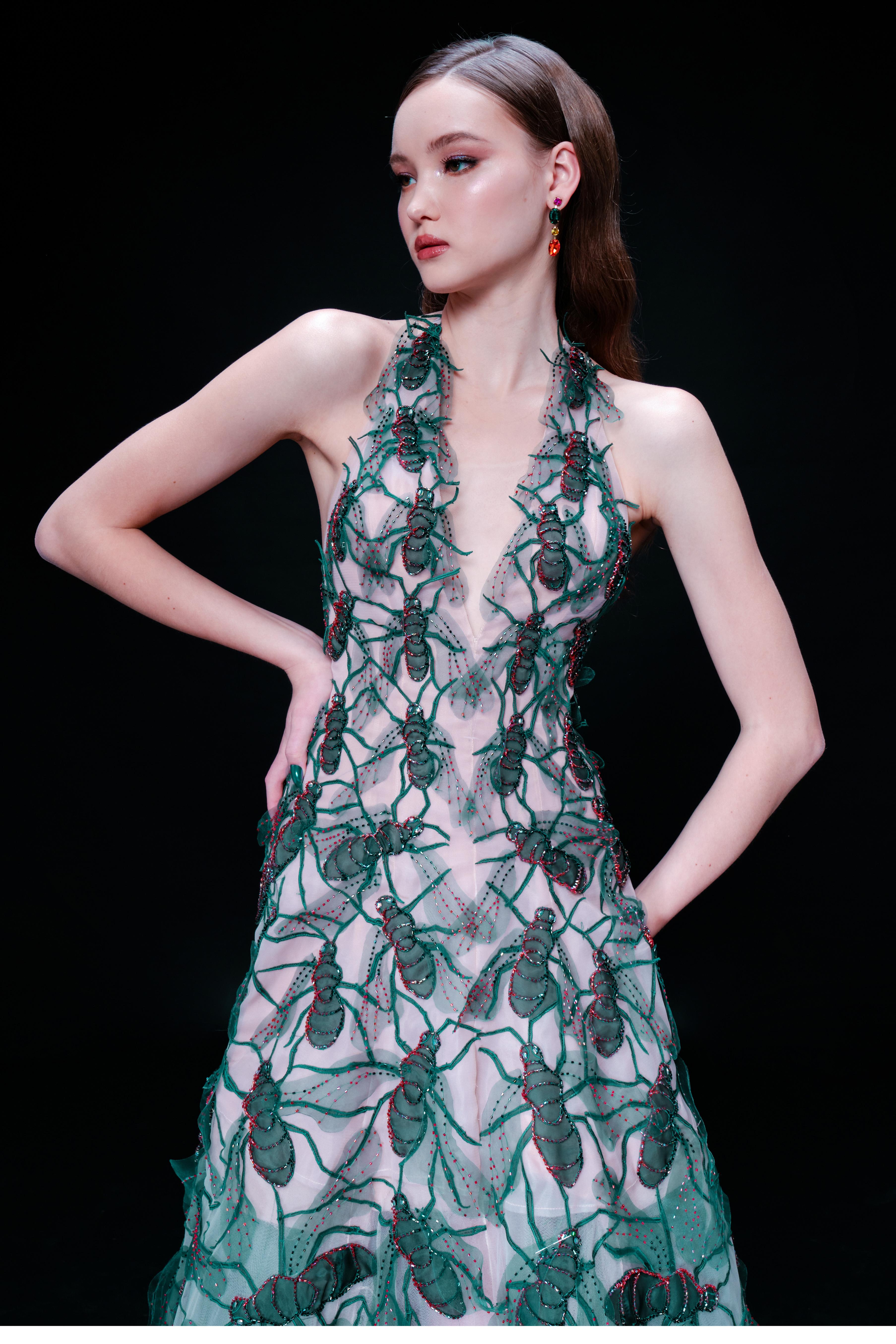 Diptella Dress - Dark Green