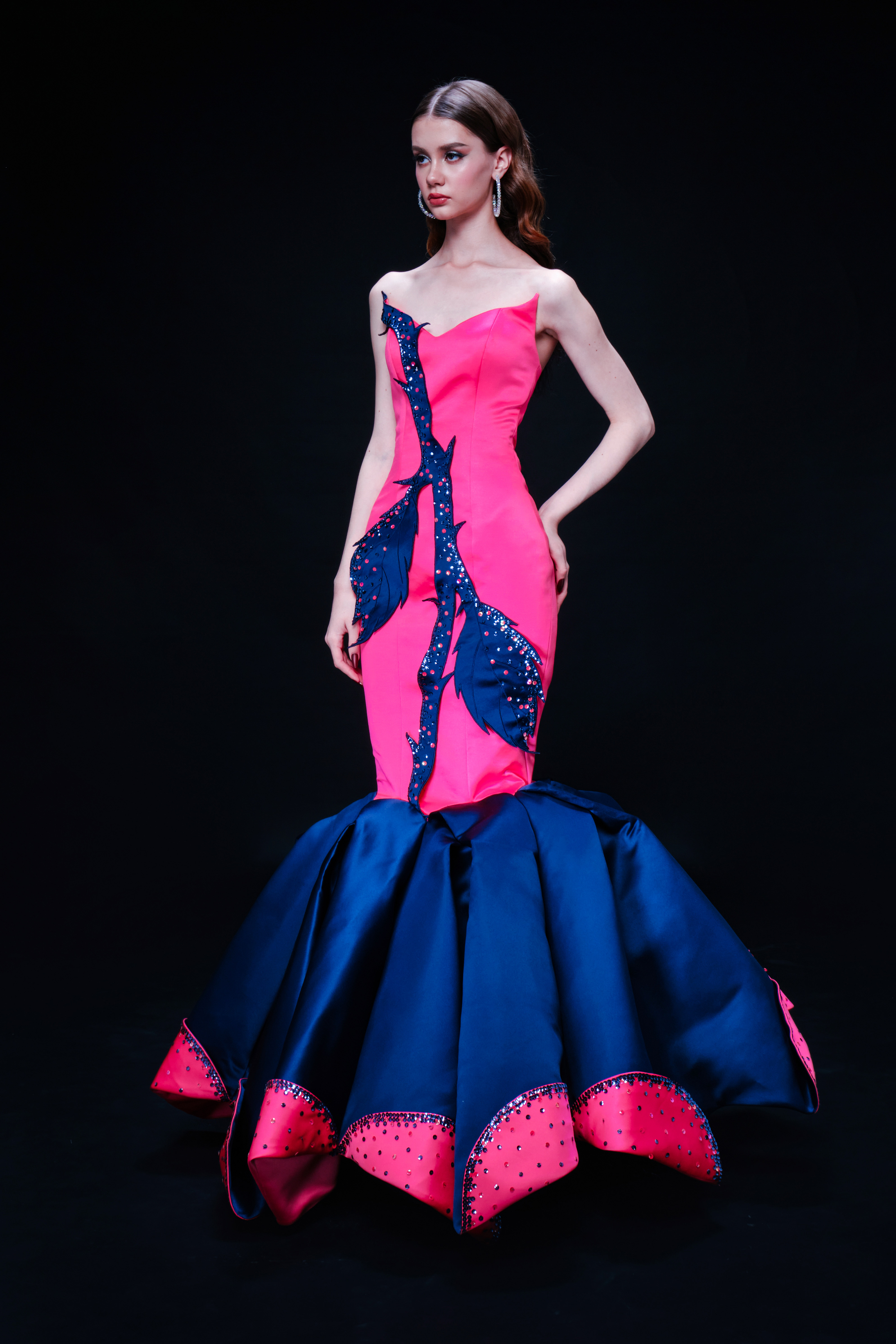 Girolla Dress - Fuchsia Navy