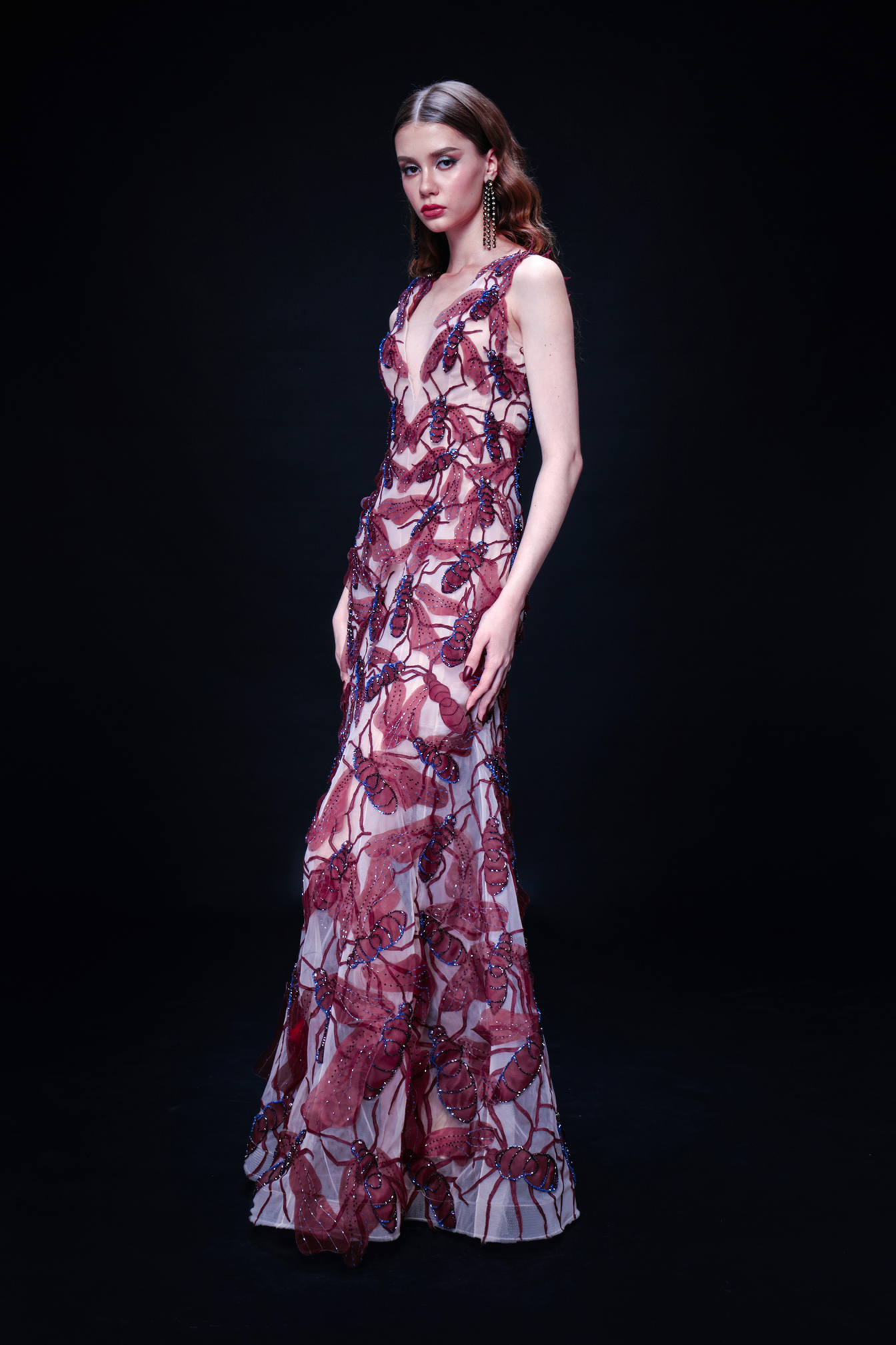 Dipty Dress - Burgundy Red