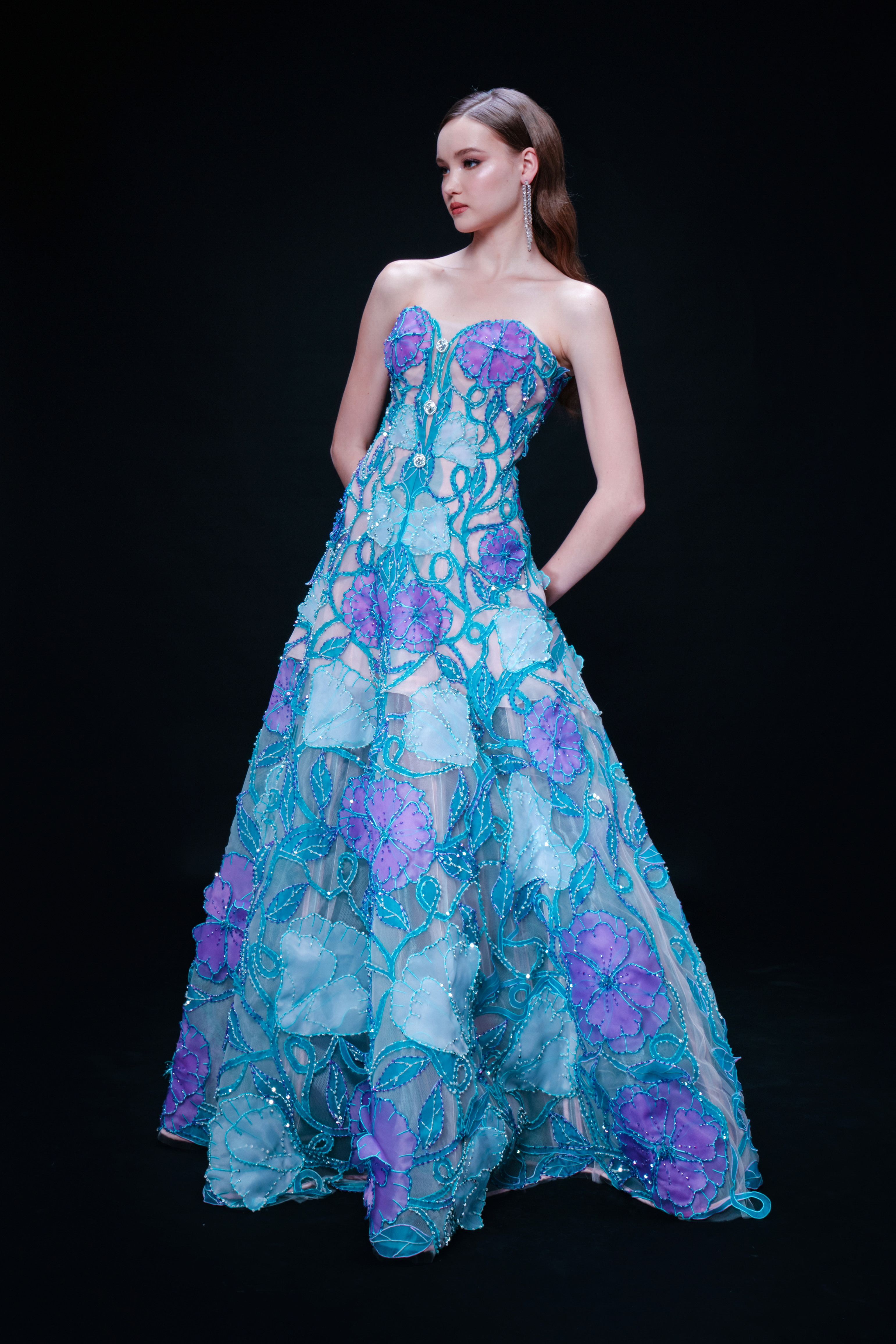 Magella Dress - Turquoise Purple Grey