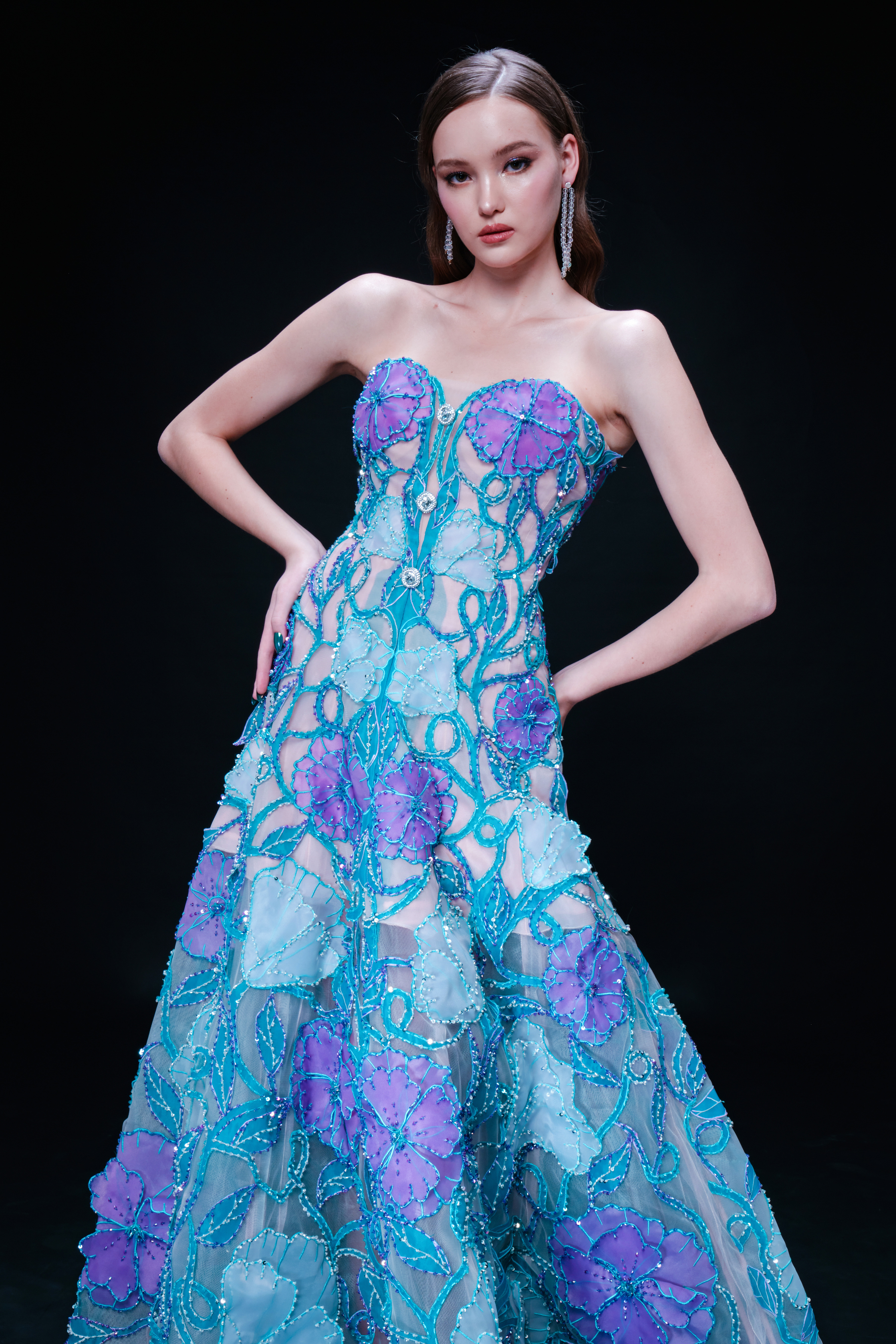 Magella Dress - Turquoise Purple Grey