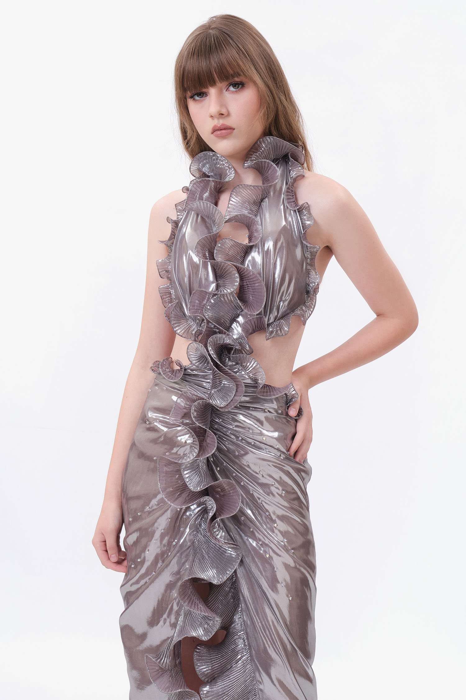 Lame Dress - Purple Taupe