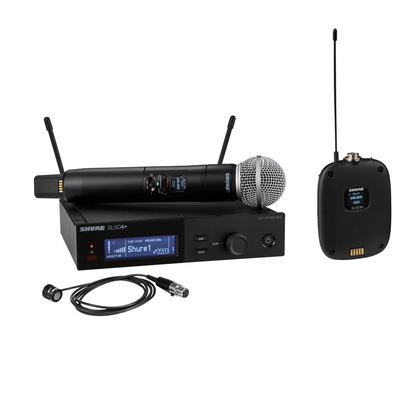 Shure SLXD124+/85M Digital Wireless Combo System with SM58® Handheld and WL185m Lavalier Microphones