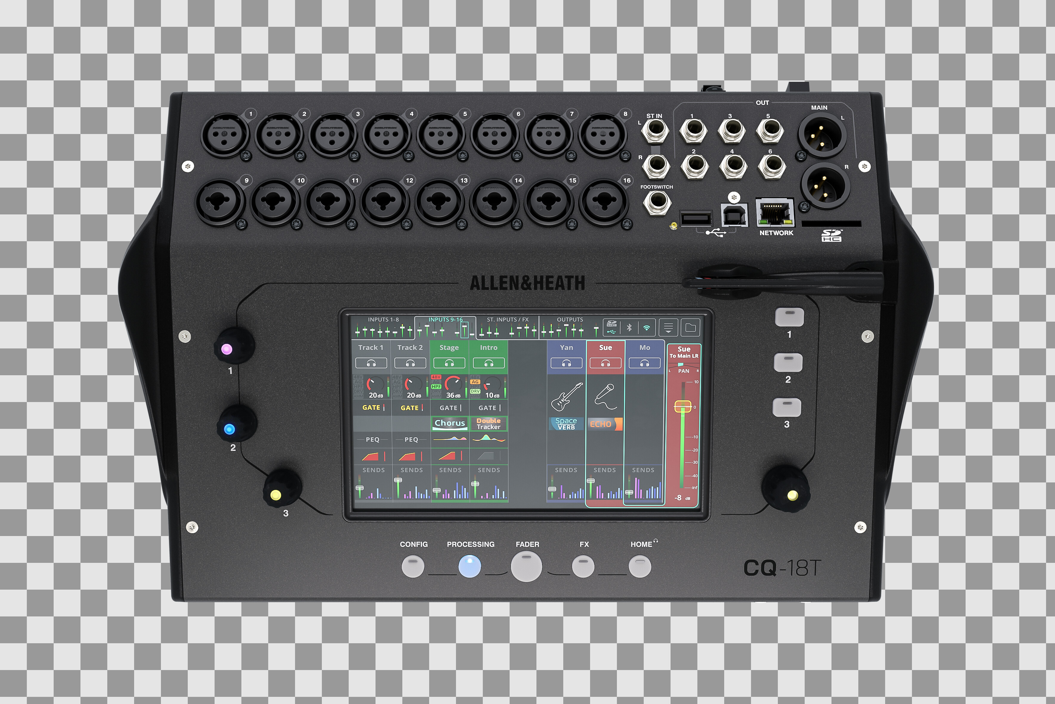 Allen & Heath CQ-18T Ultra-Compact 18in / 8out Digital Mixer with Wi-Fi