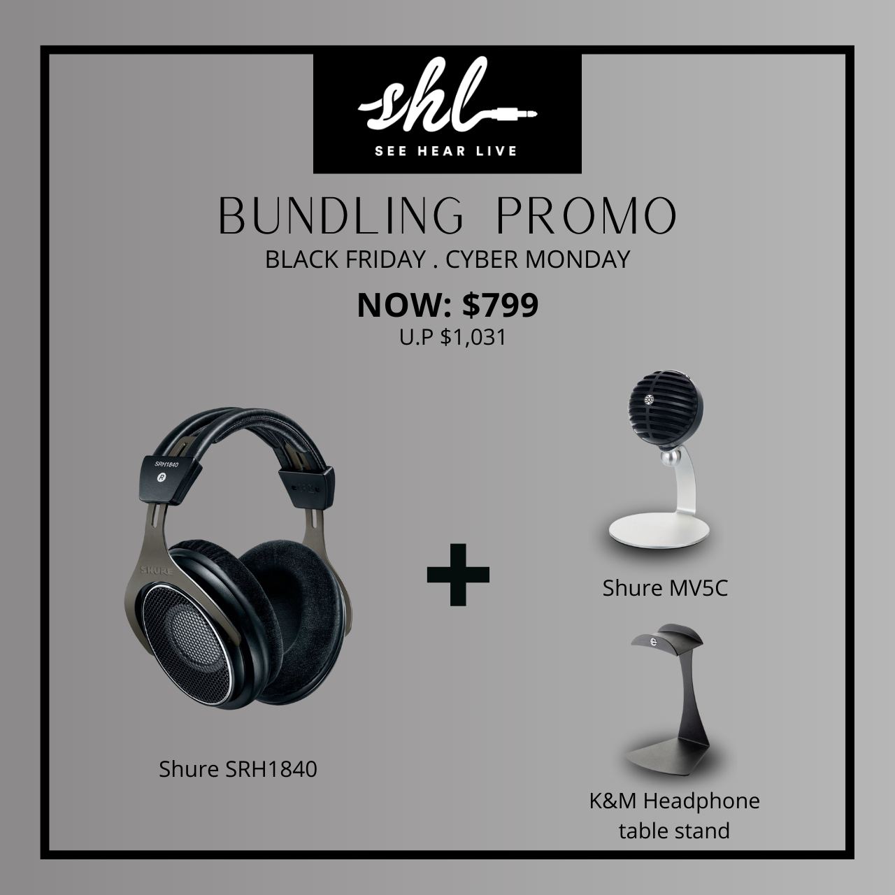 Shure SRH1840 Premium Open-Back Headphones with FREE Gift of Choice