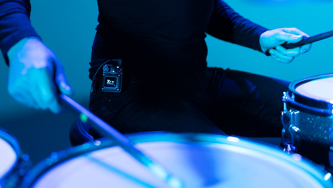 drummer with U4 receiver