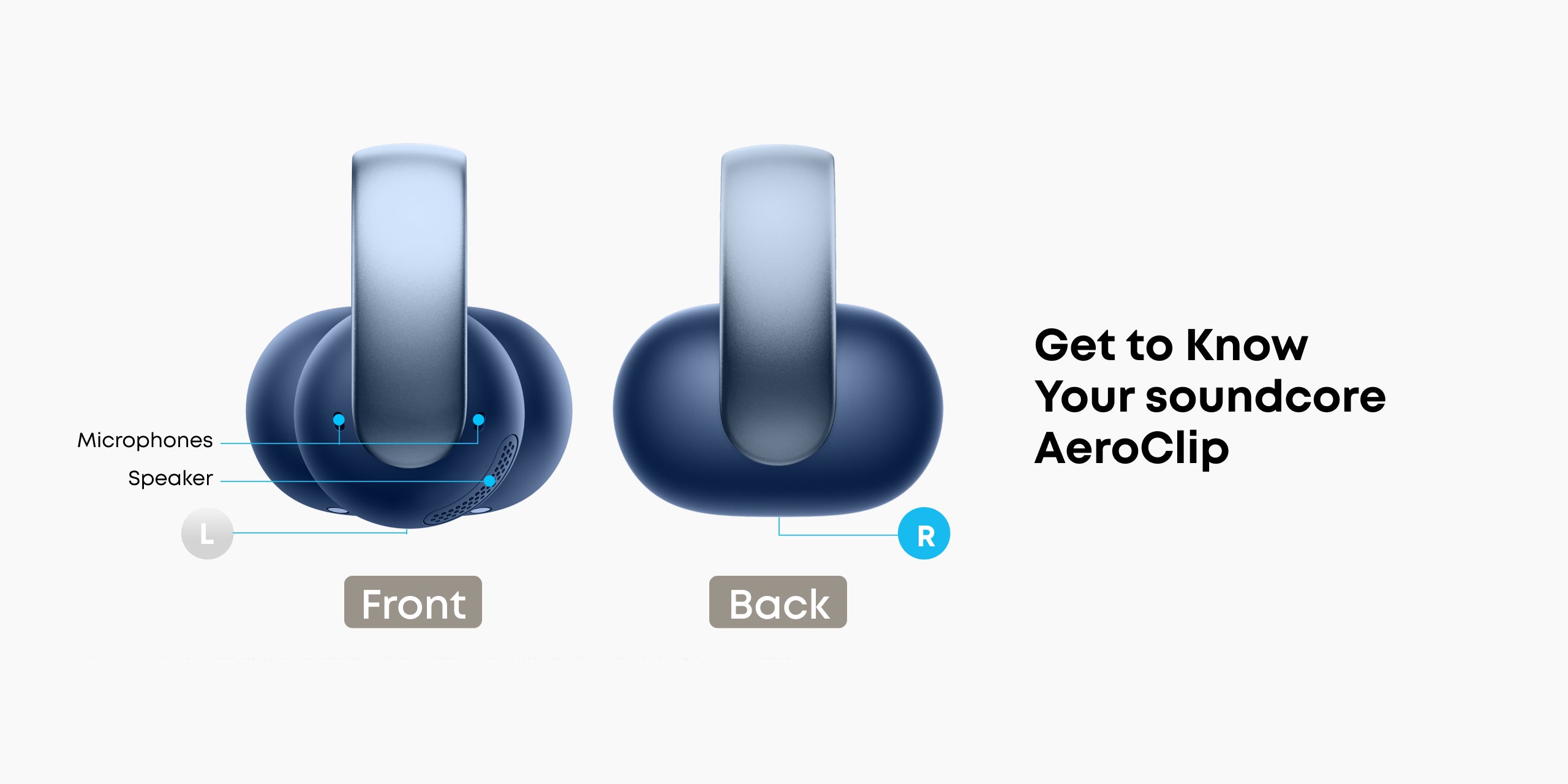 soundcore AeroClip with microphones and speaker for calls
