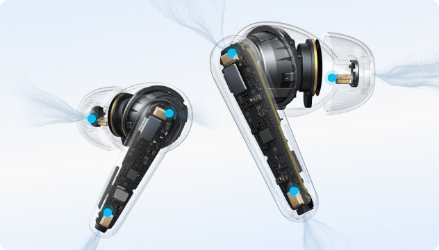 soundcore earbuds with transpart build showing internal parts