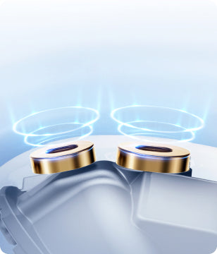 soundcore gold-plated componts with futuristic blue rings