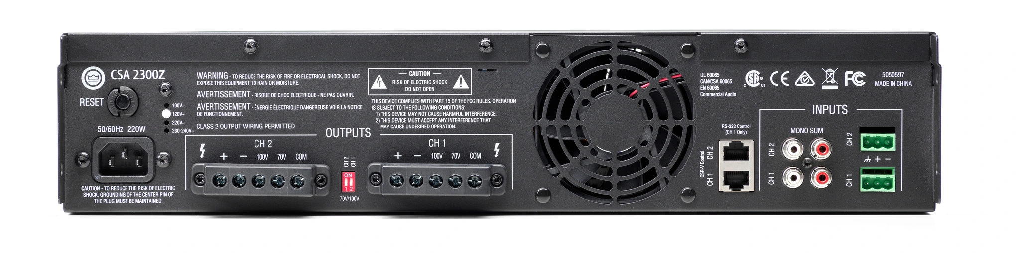JBL Pro CSA 1300Z/2300Z 1 and 2 Channel / 300W Audio Amplifiers