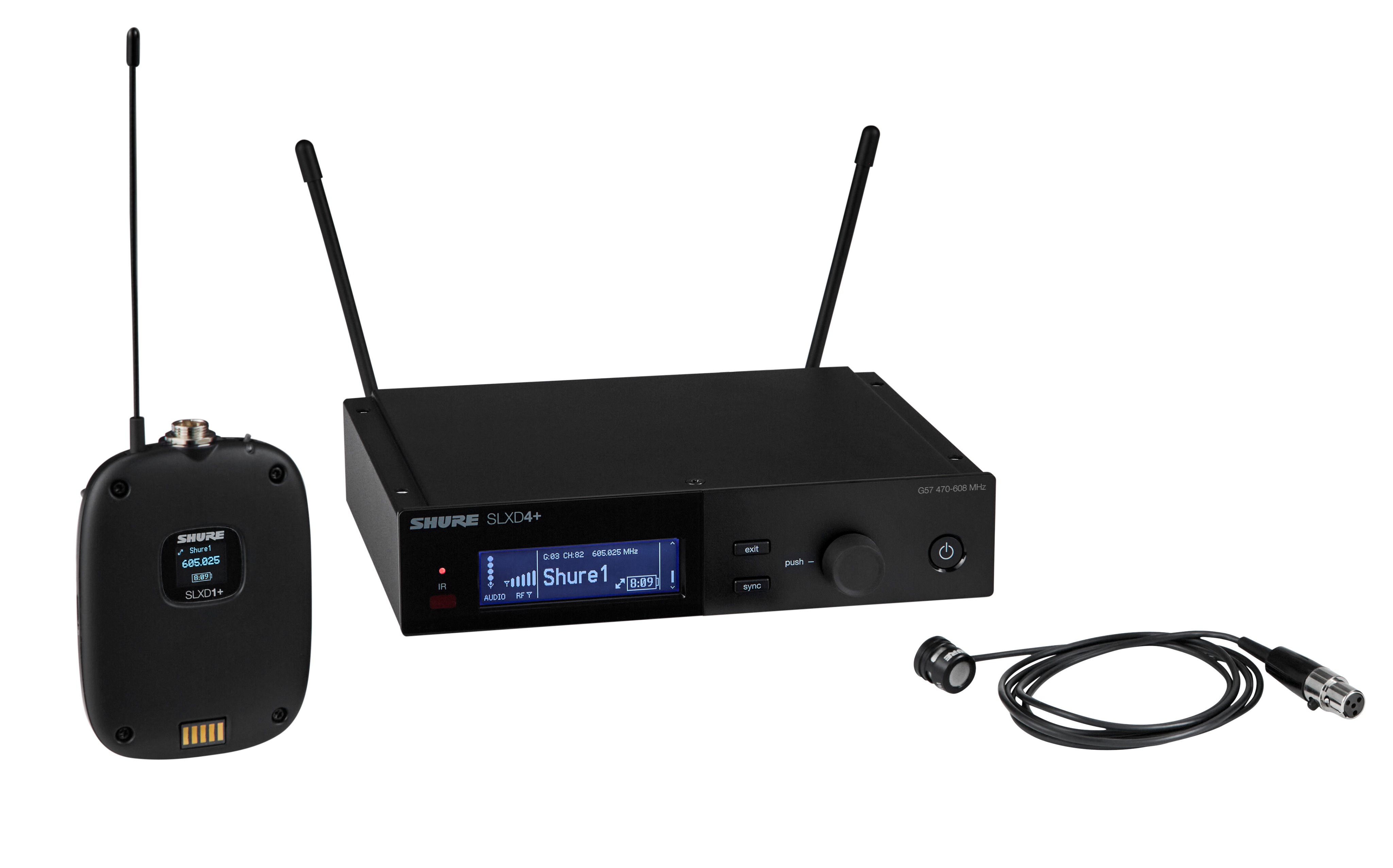 Shure SLXD14+/85M Digital Wireless Bodypack System with WL185m Low-Profile Cardioid Lavalier Microphone