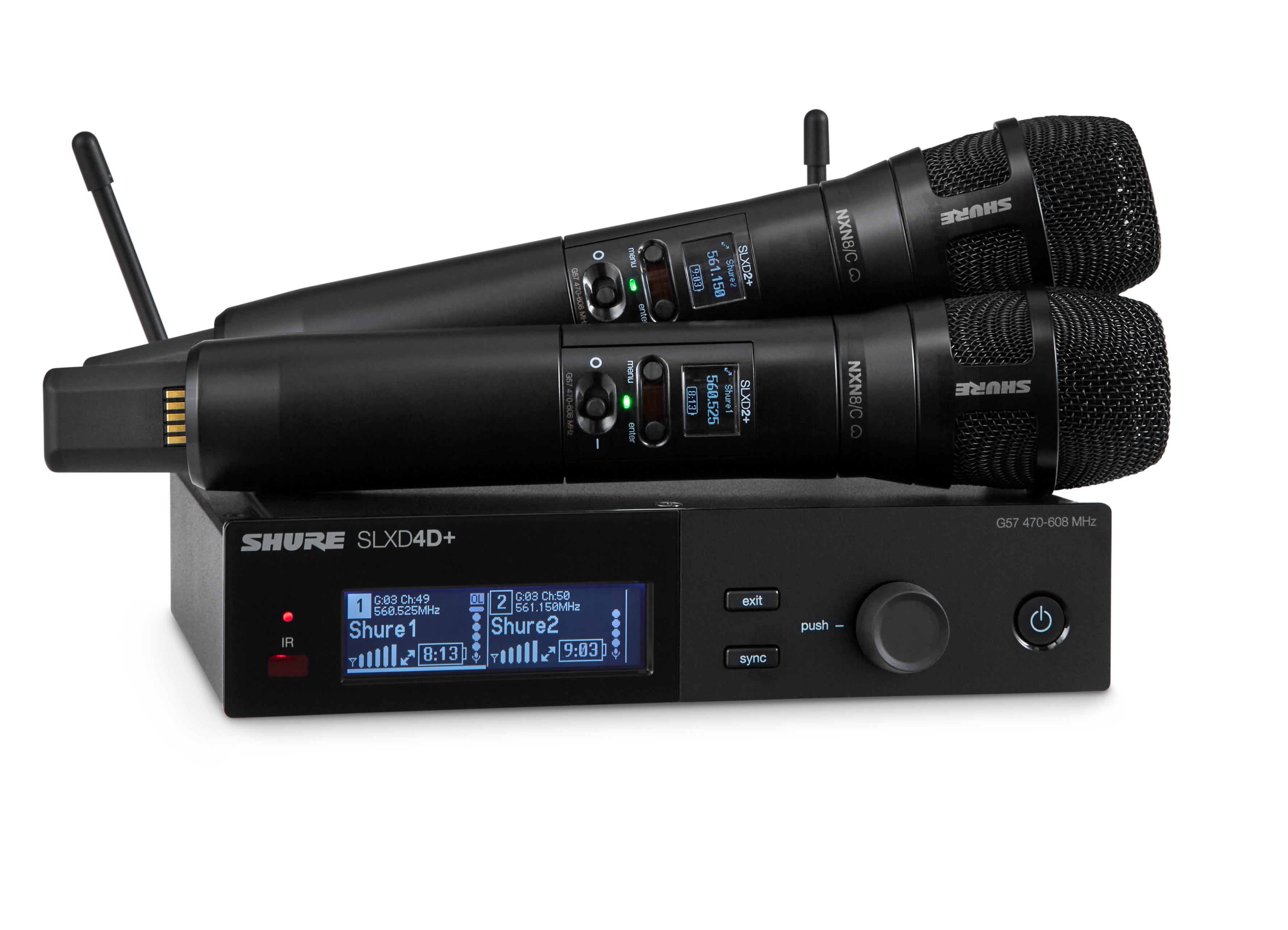 Shure SLXD24D+/N8C Dual Wireless System with Nexadyne™ 8/C Handheld Transmitters